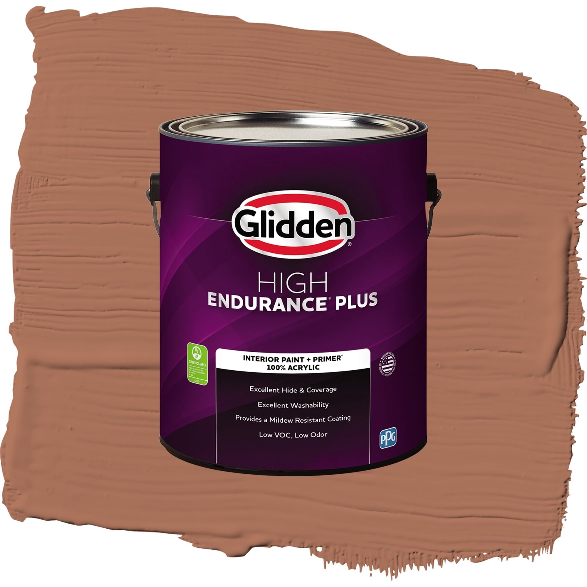 Glidden HEP Nutmeg / Brown, Flat Interior Paint with Primer, 1 Gallon