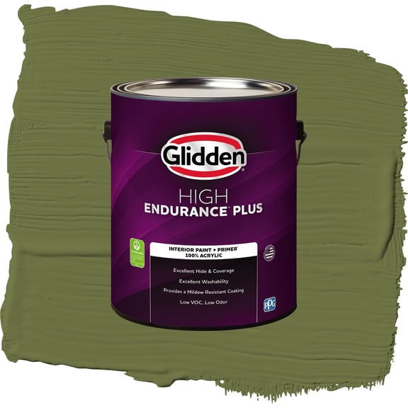 Glidden HEP Oakmoss / Green, Semi-Gloss Interior Paint with Primer, 1 Gallon