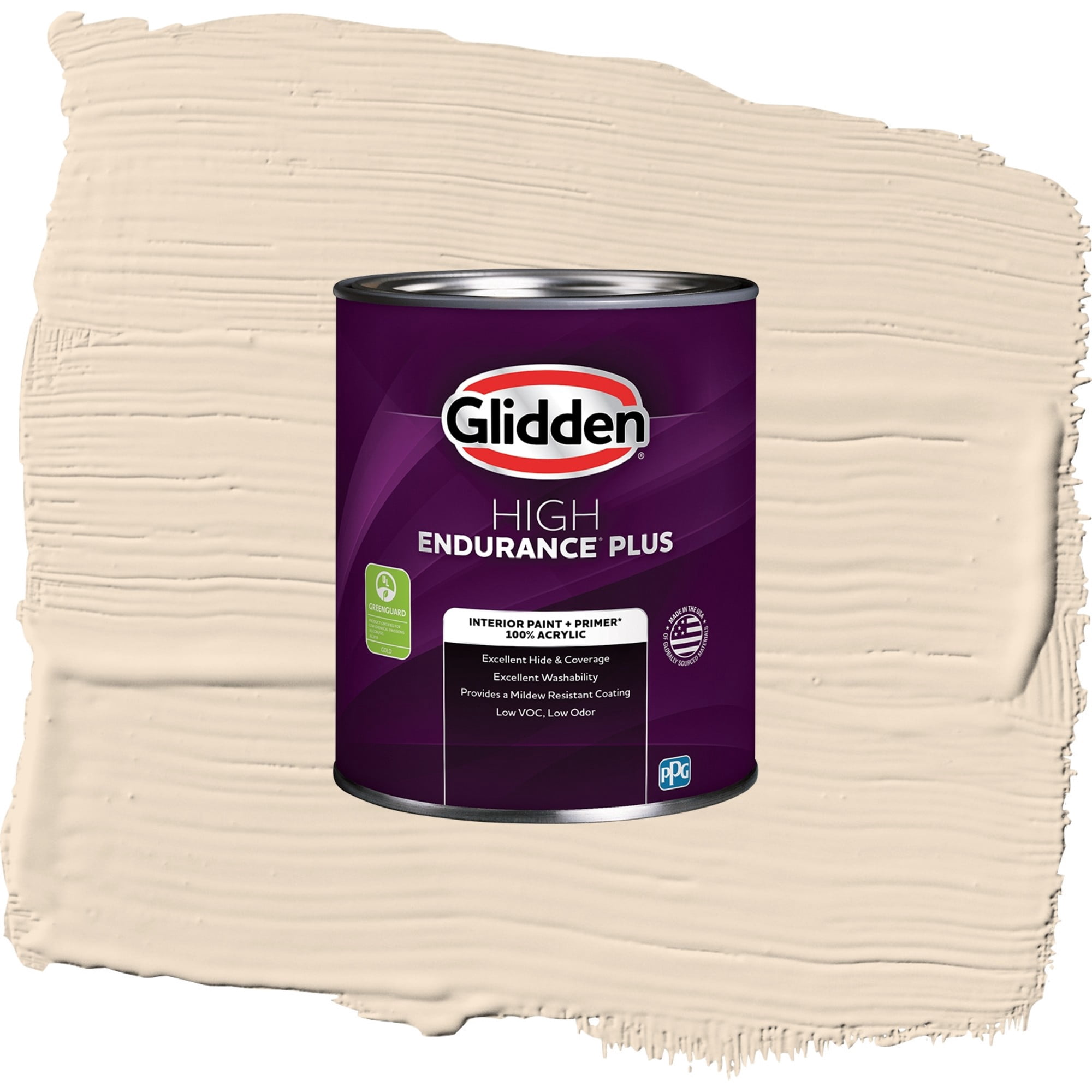 Glidden HEP Oatmeal Cookie / Beige, Flat Interior Paint with Primer, 1 Quart