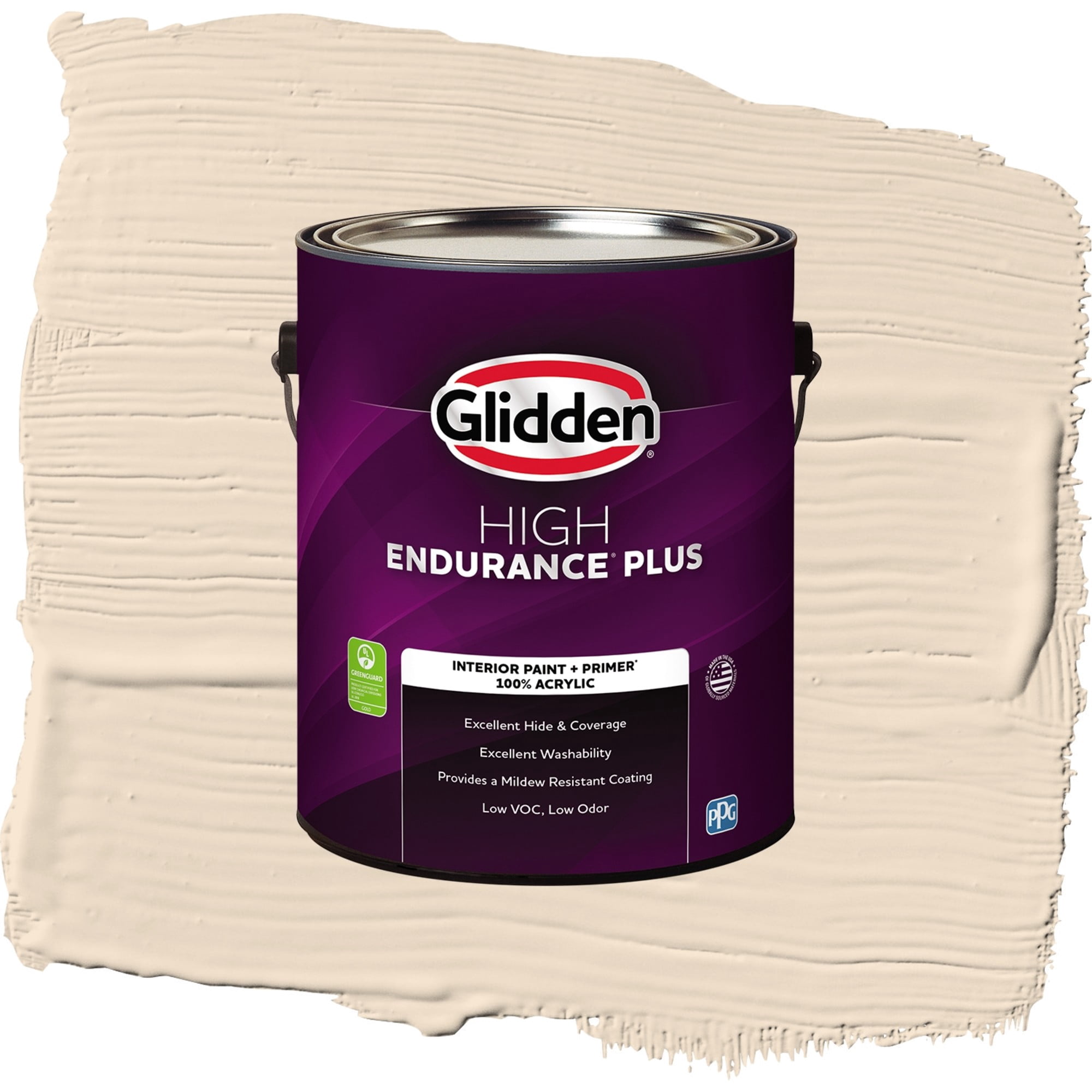 Glidden HEP Oatmeal Cookie / Beige, Semi-Gloss Interior Paint with Primer, 1 Gallon
