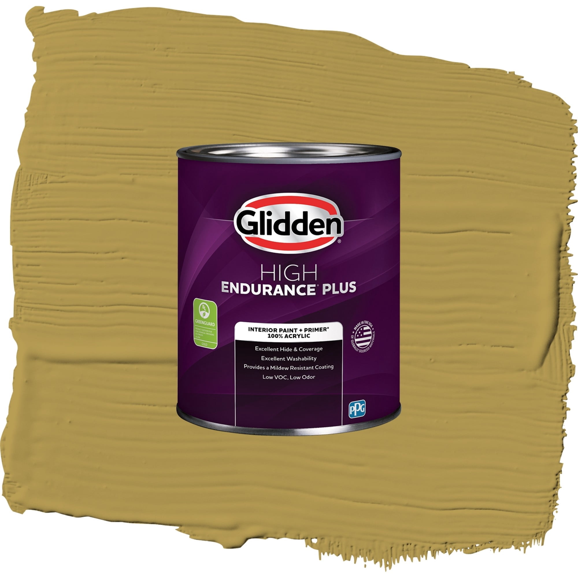 Glidden HEP Obsession / Yellow, Semi-Gloss Interior Paint with Primer, 1 Quart