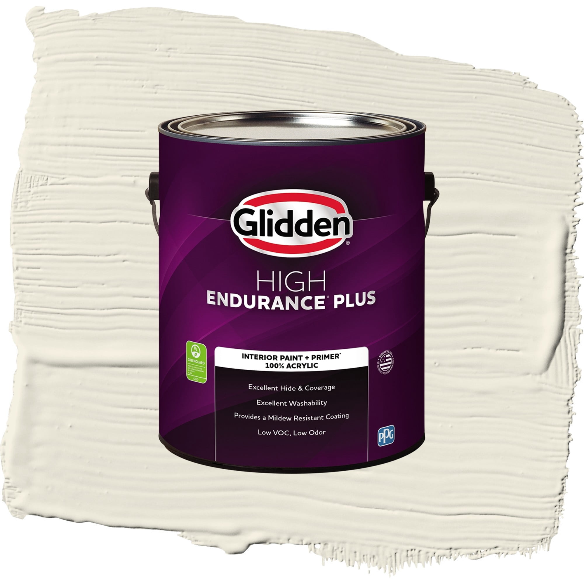 Glidden High Endurance Plus Off White Flat Interior Paint and Primer, 1 Gallon