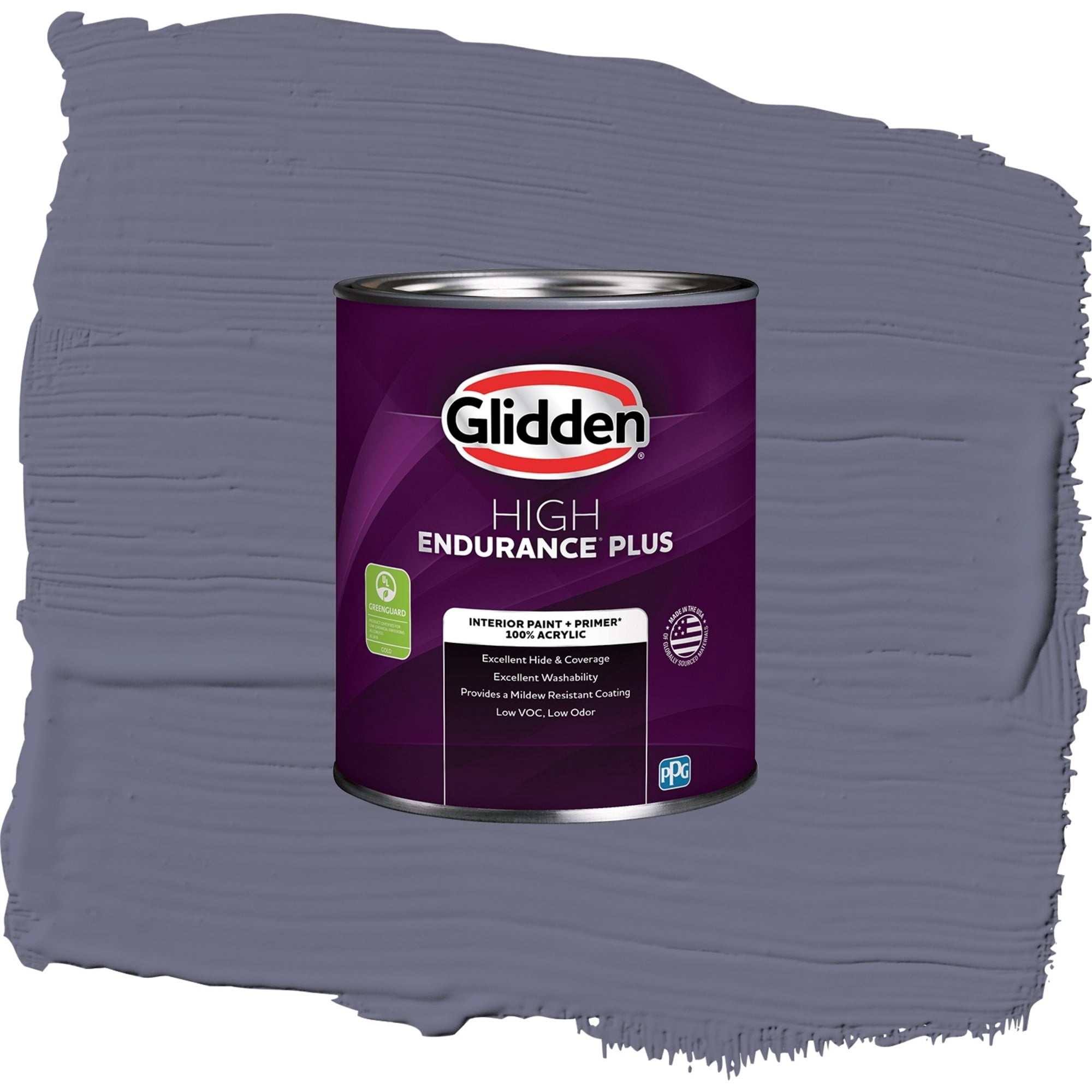 Glidden HEP Old Mill Blue / Purple, Flat Interior Paint with Primer, 1 Quart