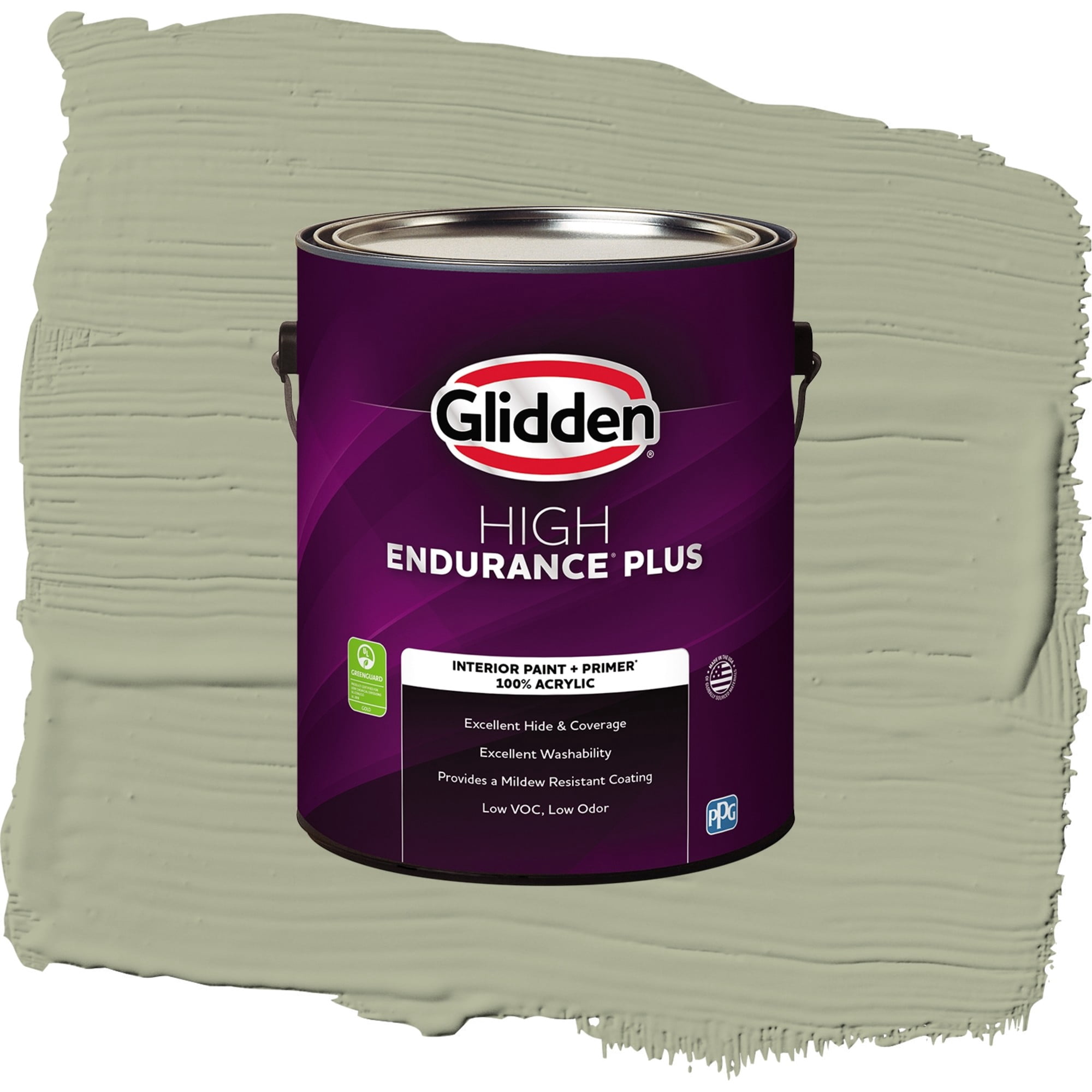 Glidden HEP Olive Sprig / Green, Flat Interior Paint with Primer, 1 Gallon