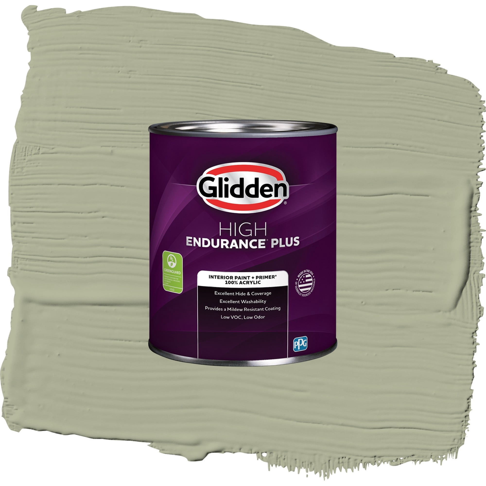 Glidden HEP Olive Sprig / Green, Flat Interior Paint with Primer, 1 Quart