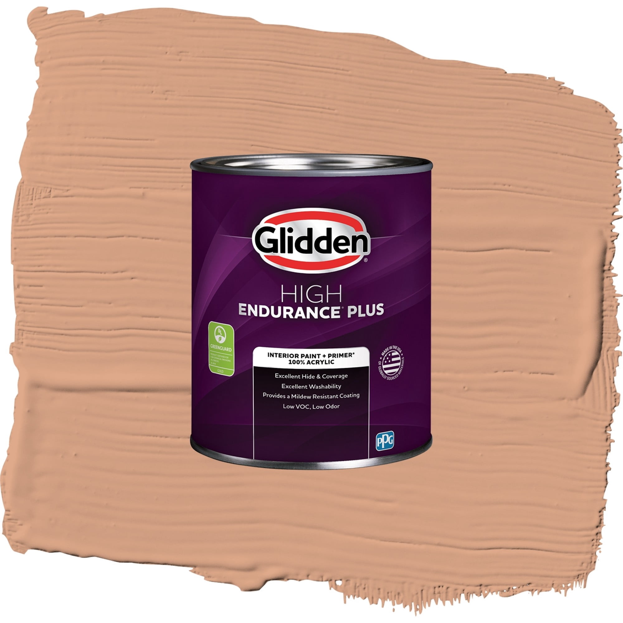 Glidden High Endurance Plus Orange Maple Flat Interior Paint and Primer, 1 Quart