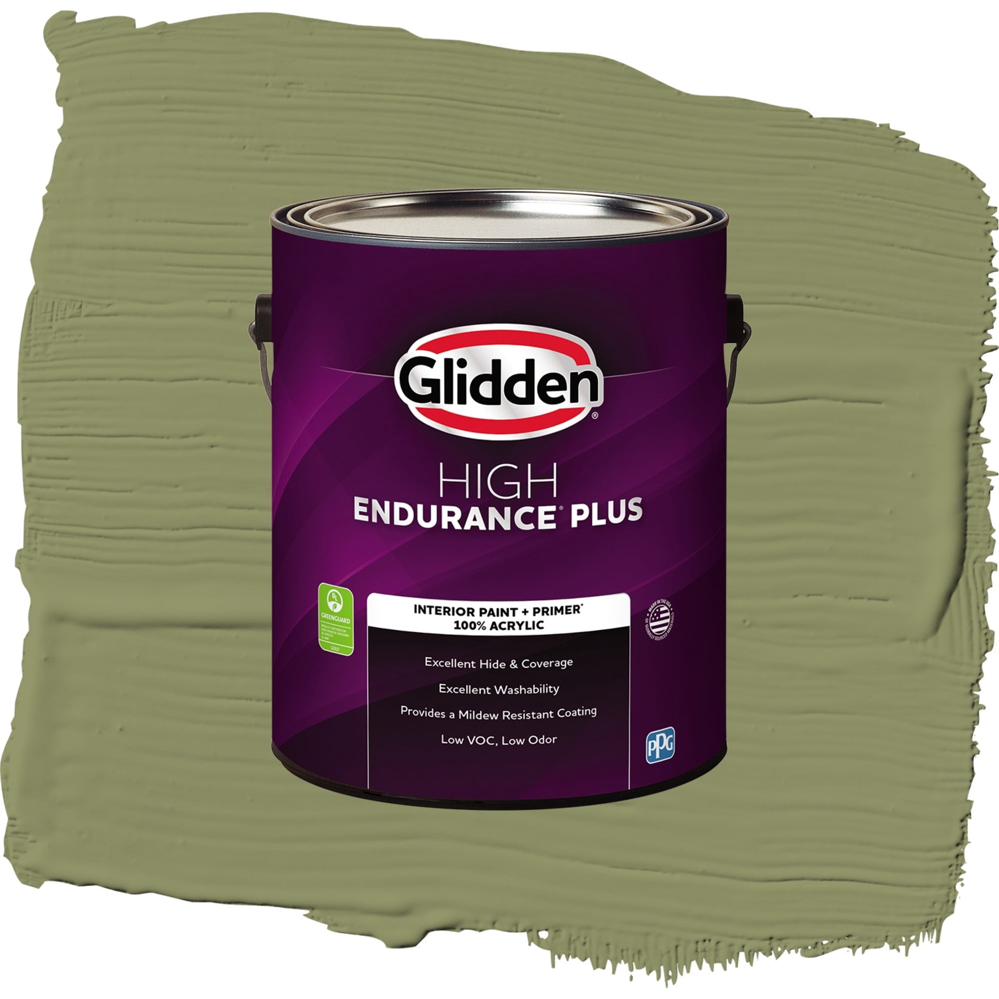 Glidden HEP Paid in Full / Green, Flat Interior Paint with Primer, 1 Gallon