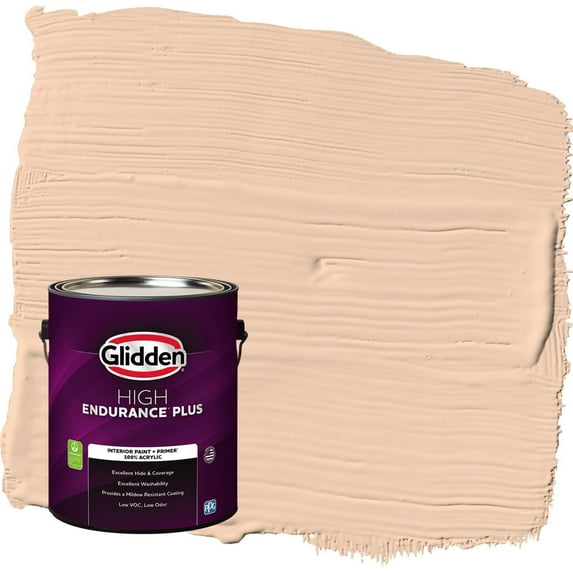 Glidden HEP Peach Darling / Orange Flat Interior Paint with Primer, 1 Gallon