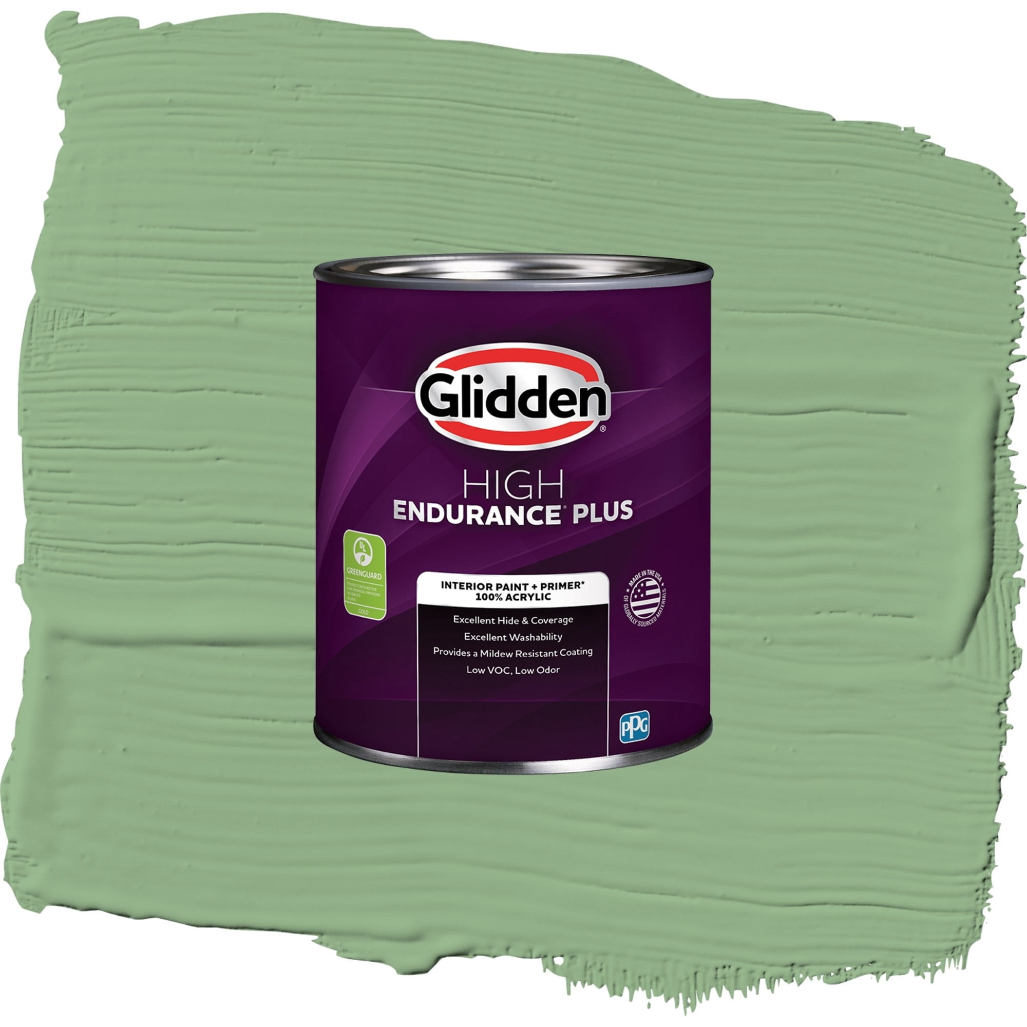 Glidden HEP Pear Cactus / Green, Eggshell Interior Paint with Primer, 1 Quart