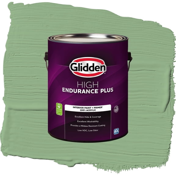 Glidden HEP Pear Cactus / Green, Semi-Gloss Interior Paint with Primer, 1 Gallon