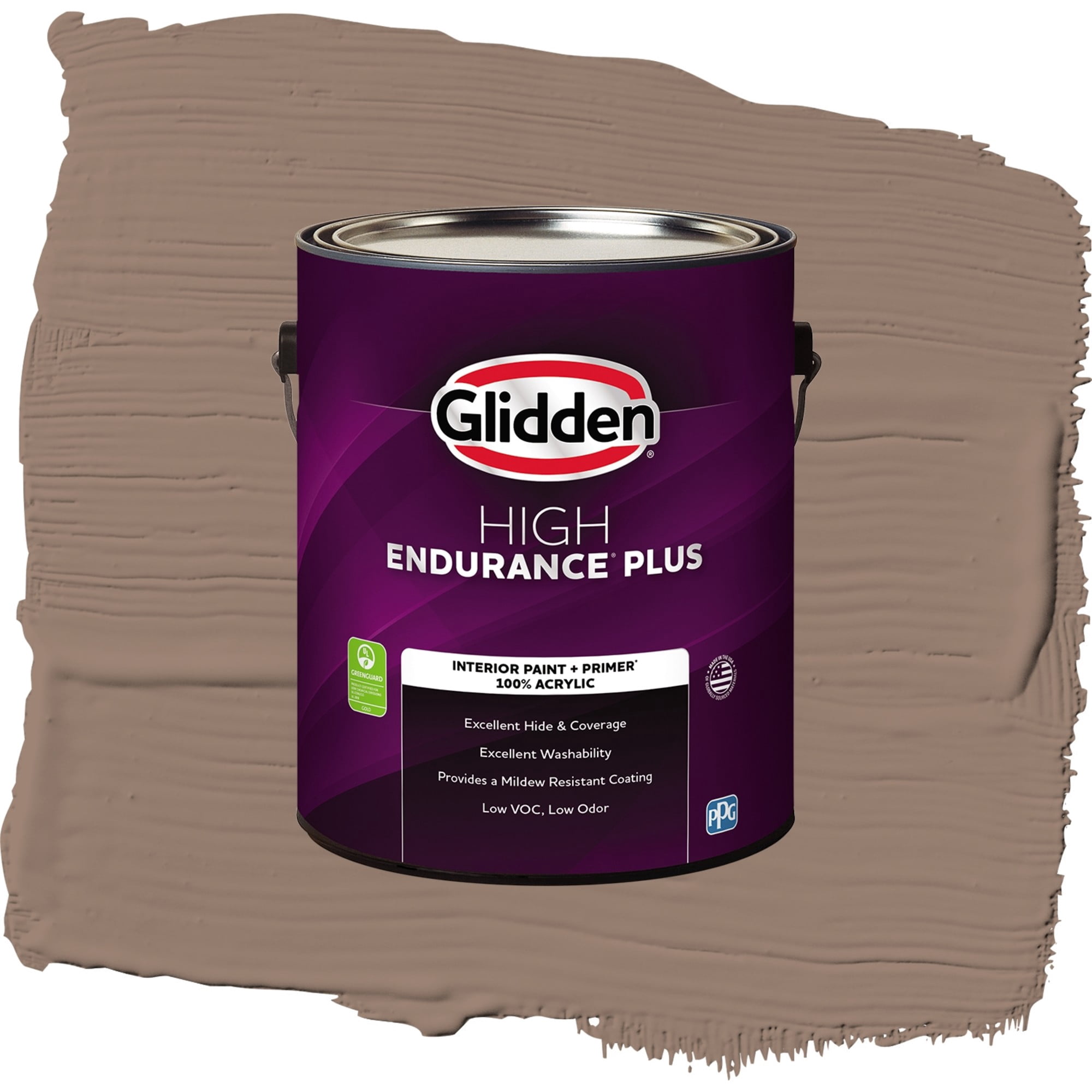 Glidden High Endurance Plus Peppered Pecan Flat Interior Paint and Primer, 1 Gallon