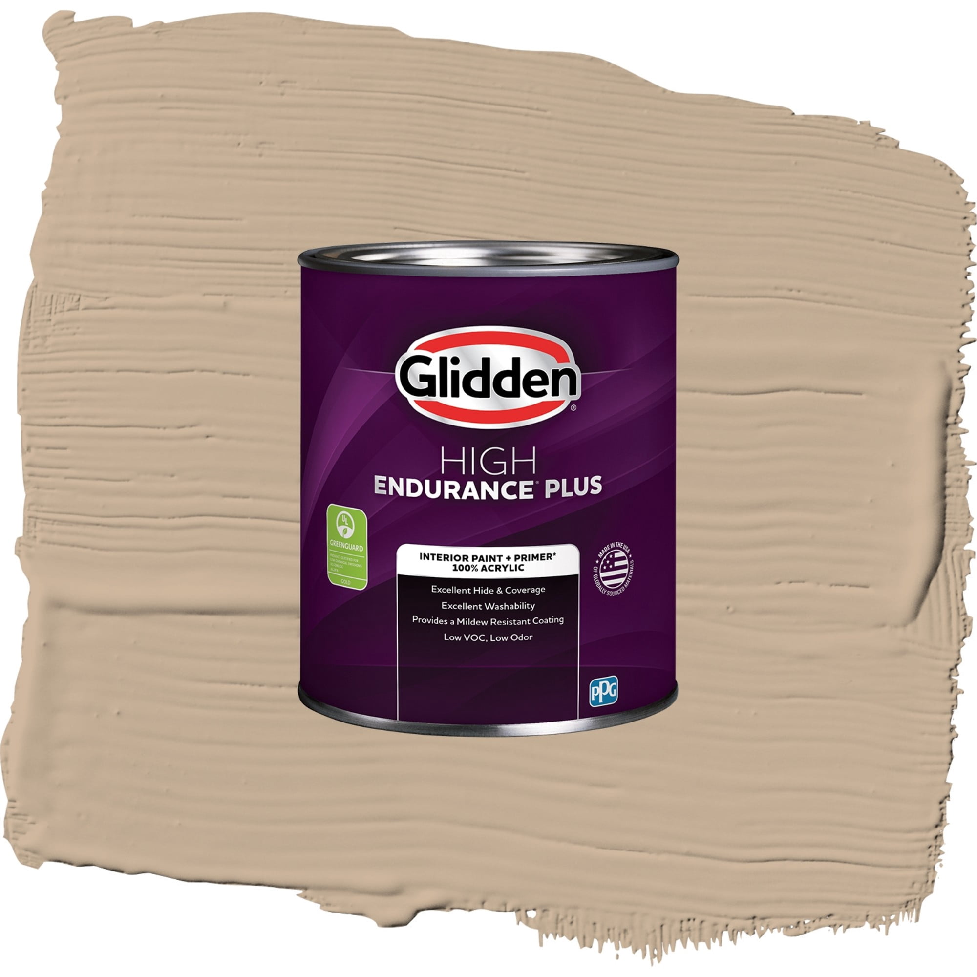 Glidden HEP Persuasion / Beige, Flat Interior Paint with Primer, 1 Quart