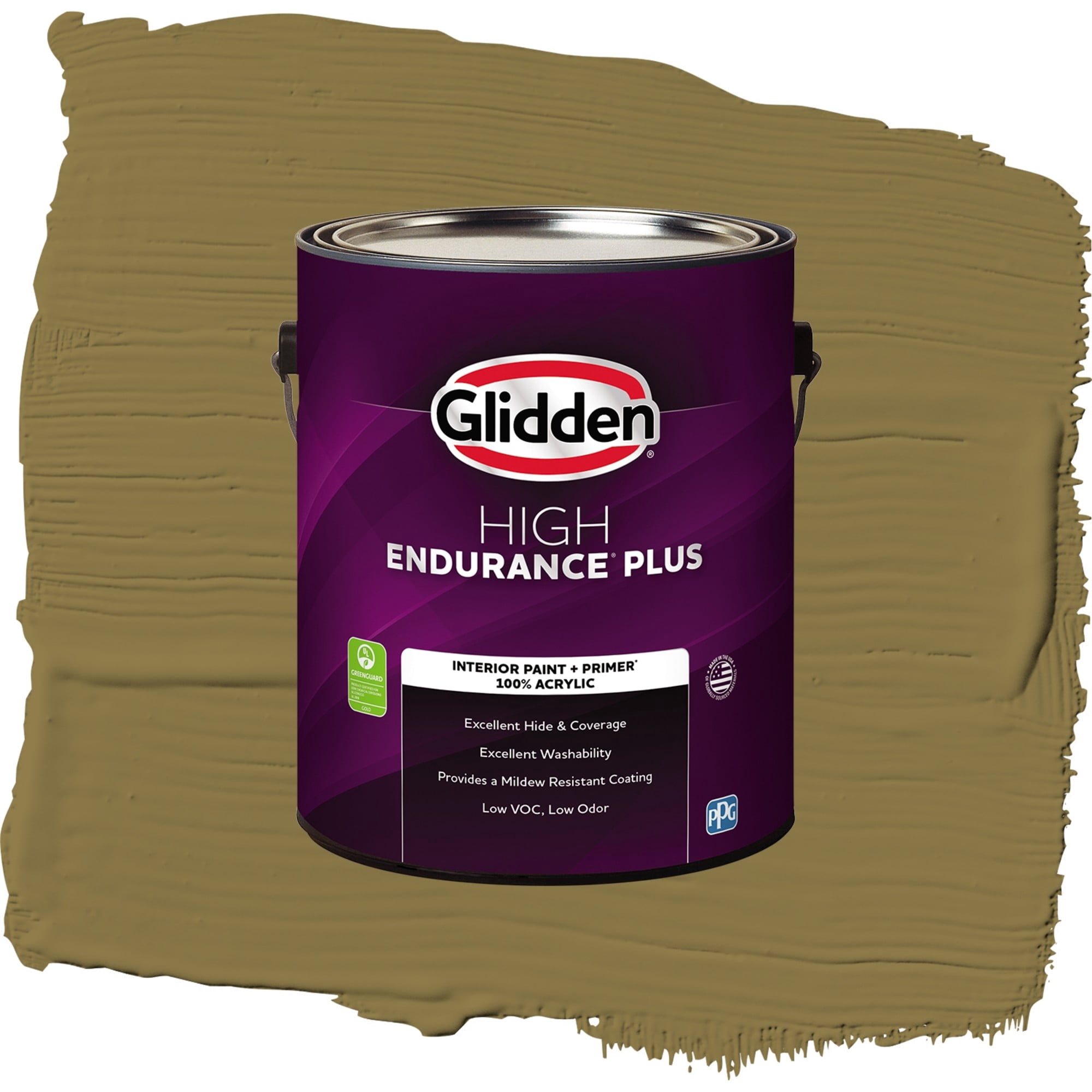 Glidden High Endurance Plus Pickled Okra Semi Gloss Interior Paint and Primer, 1 Gallon