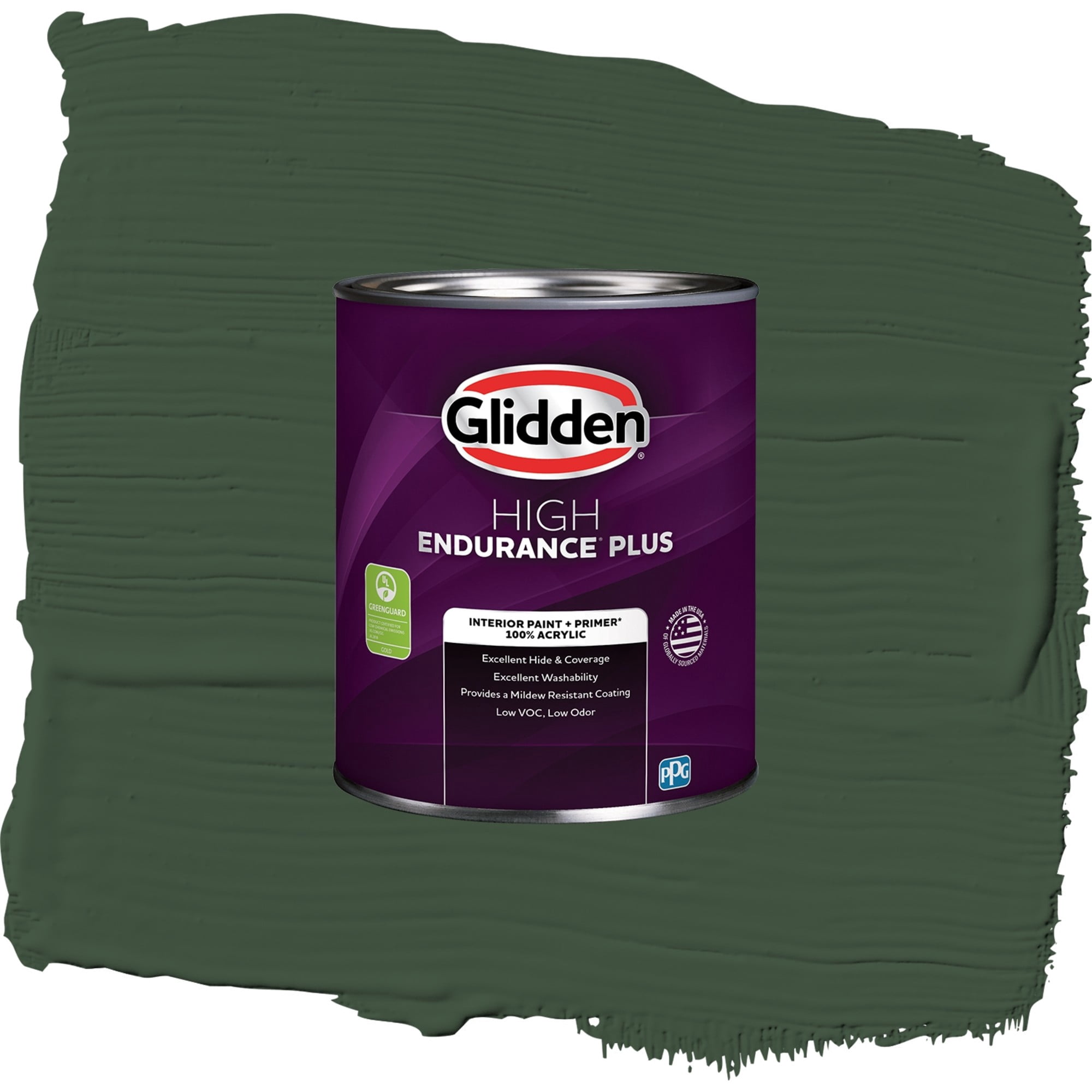 Glidden HEP Pine Forest / Green, Flat Interior Paint with Primer, 1 Quart