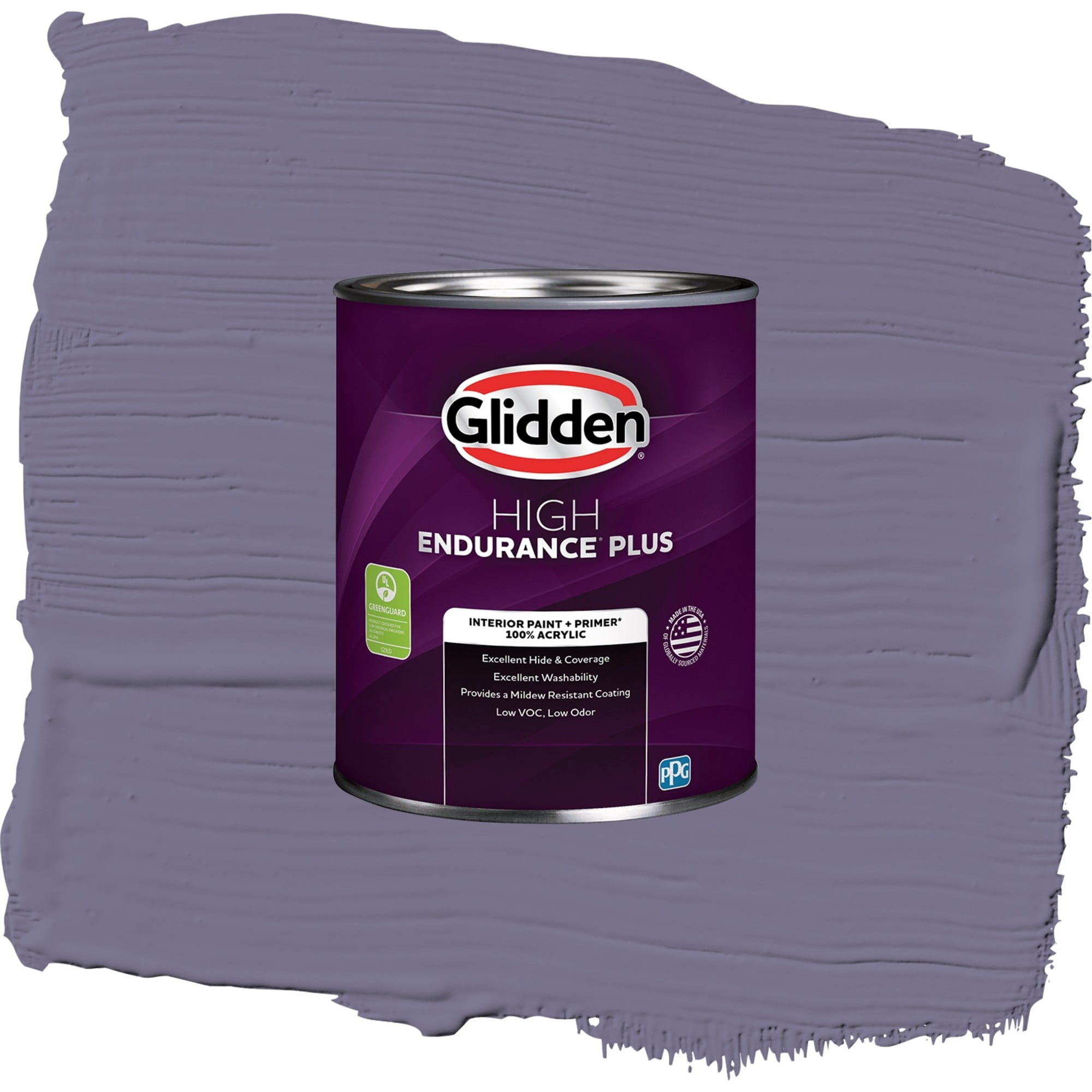 Glidden High Endurance Plus Plum Shade Semi Gloss Interior Paint and Primer, 1 Quart