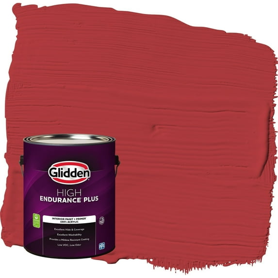 Glidden HEP Red Gumball / Red Eggshell Interior Paint with Primer, 1 Gallon