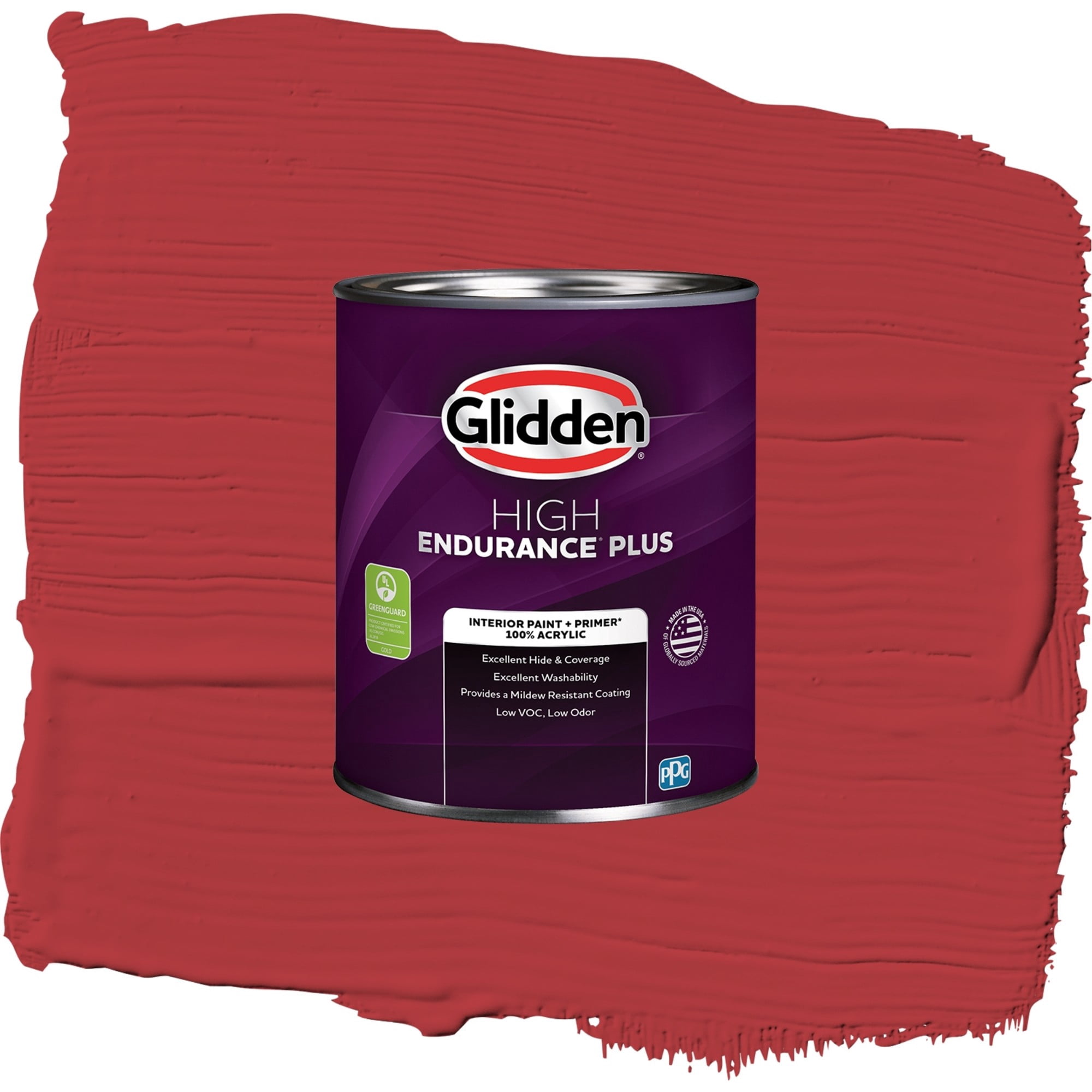 Glidden HEP Red Gumball / Red, Semi-Gloss Interior Paint with Primer, 1 Quart