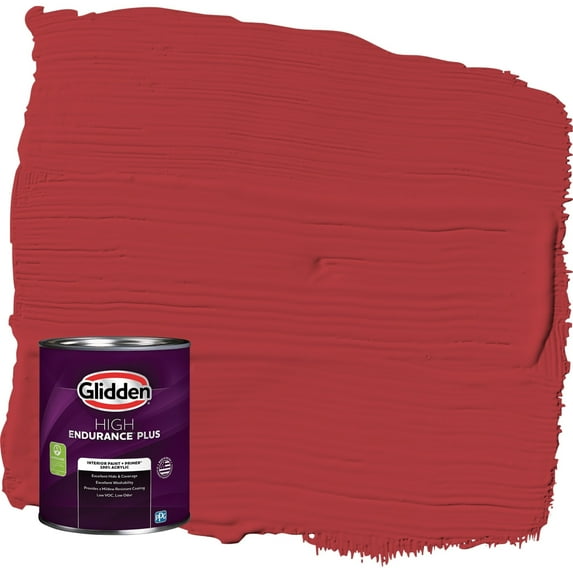 Glidden HEP Red Gumball / Red Semi-Gloss Interior Paint with Primer, 1 Quart