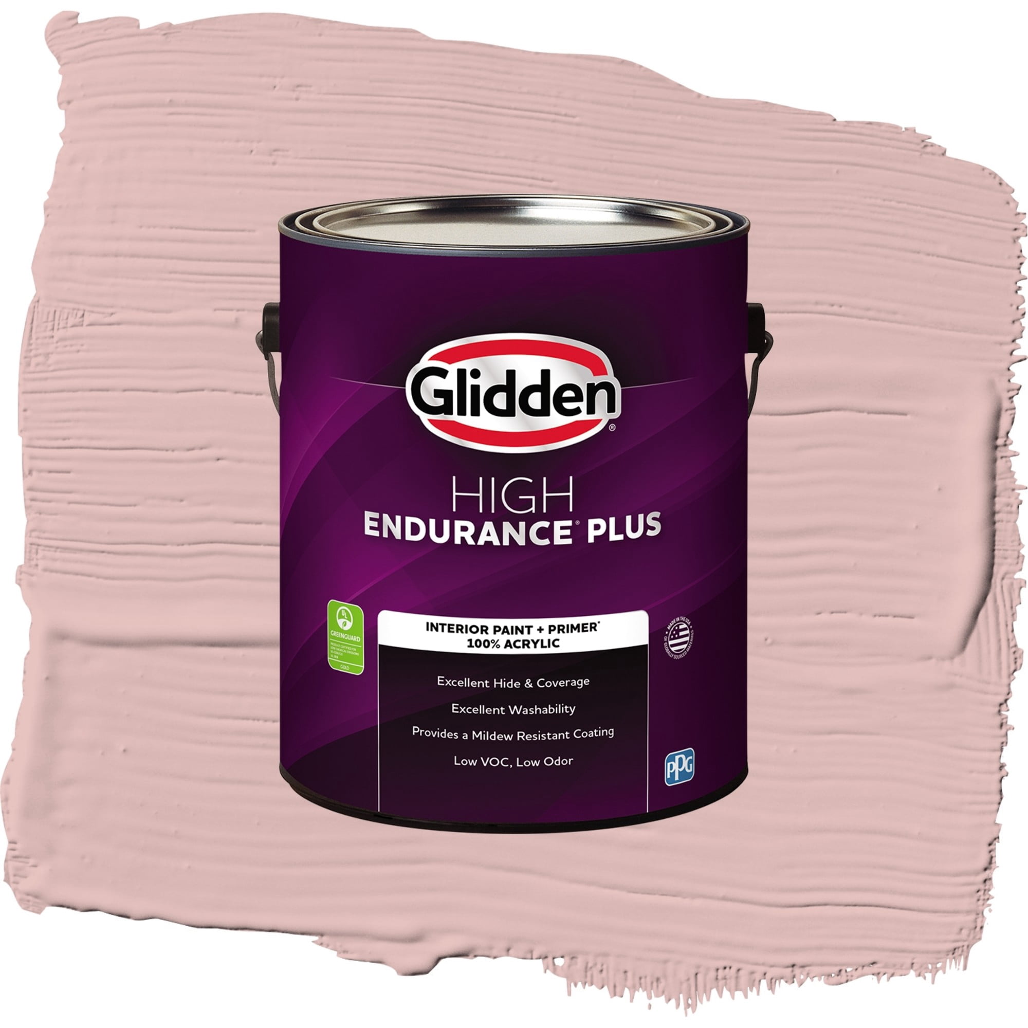 Glidden HEP Rose Hip / Pink, Flat Interior Paint with Primer, 1 Gallon