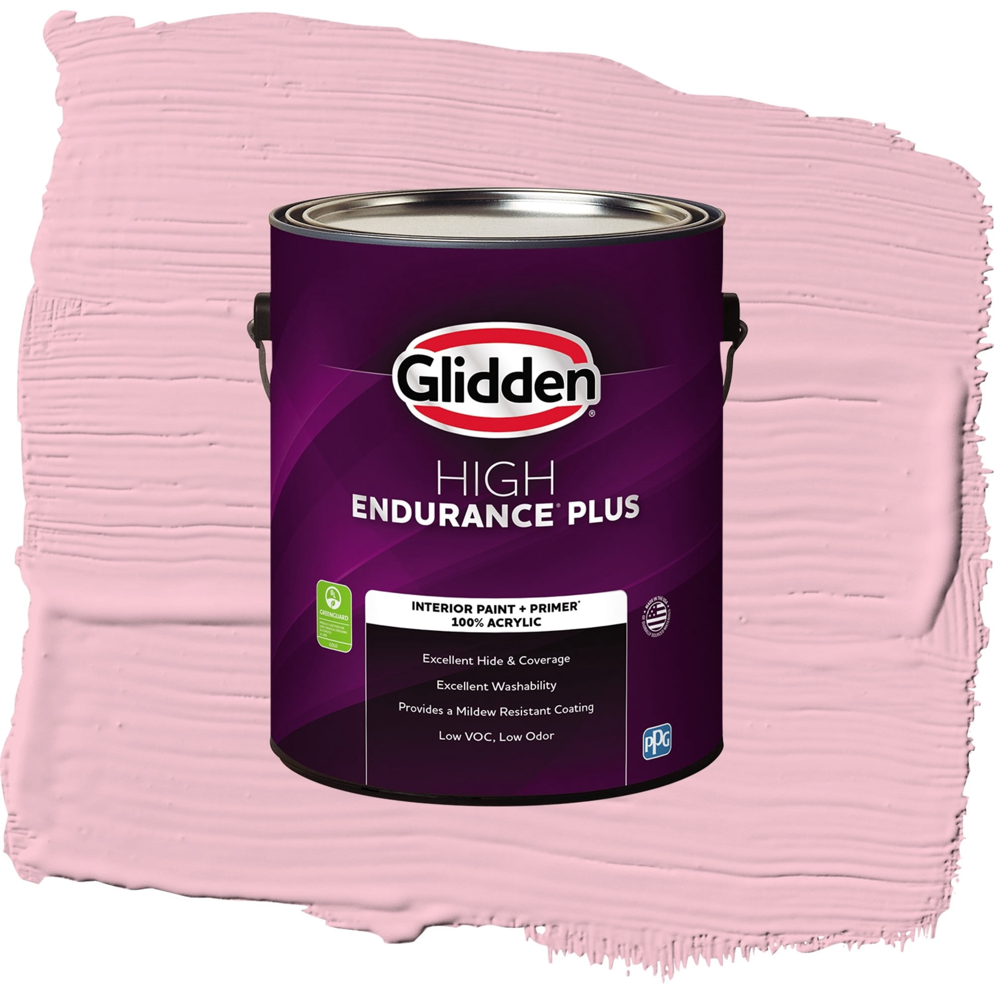 Glidden HEP Rose Melody / Pink, Flat Interior Paint with Primer, 1 Gallon