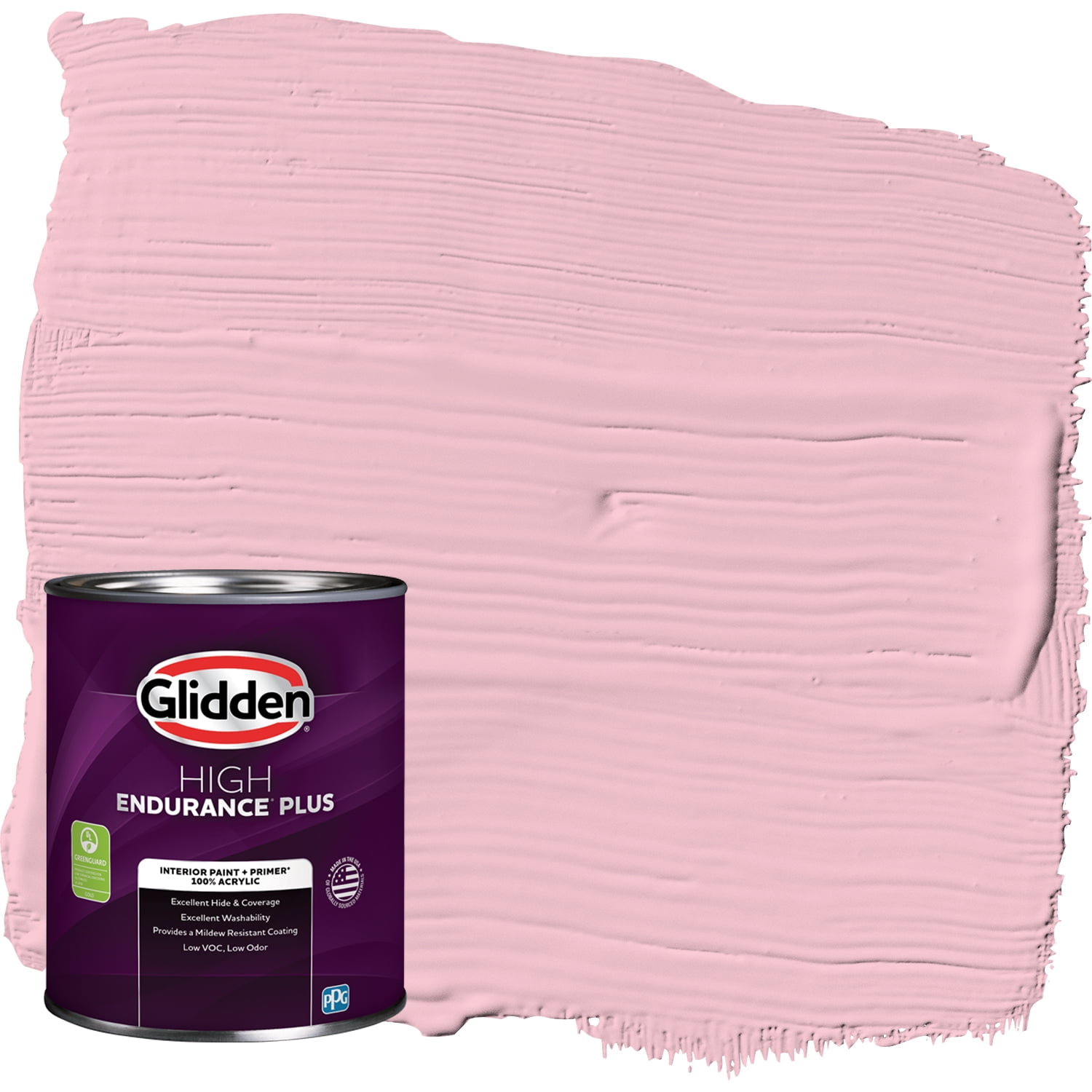 Glidden HEP Interior Paint + Primer Rose Melody / Pink, Flat, 1 Quart