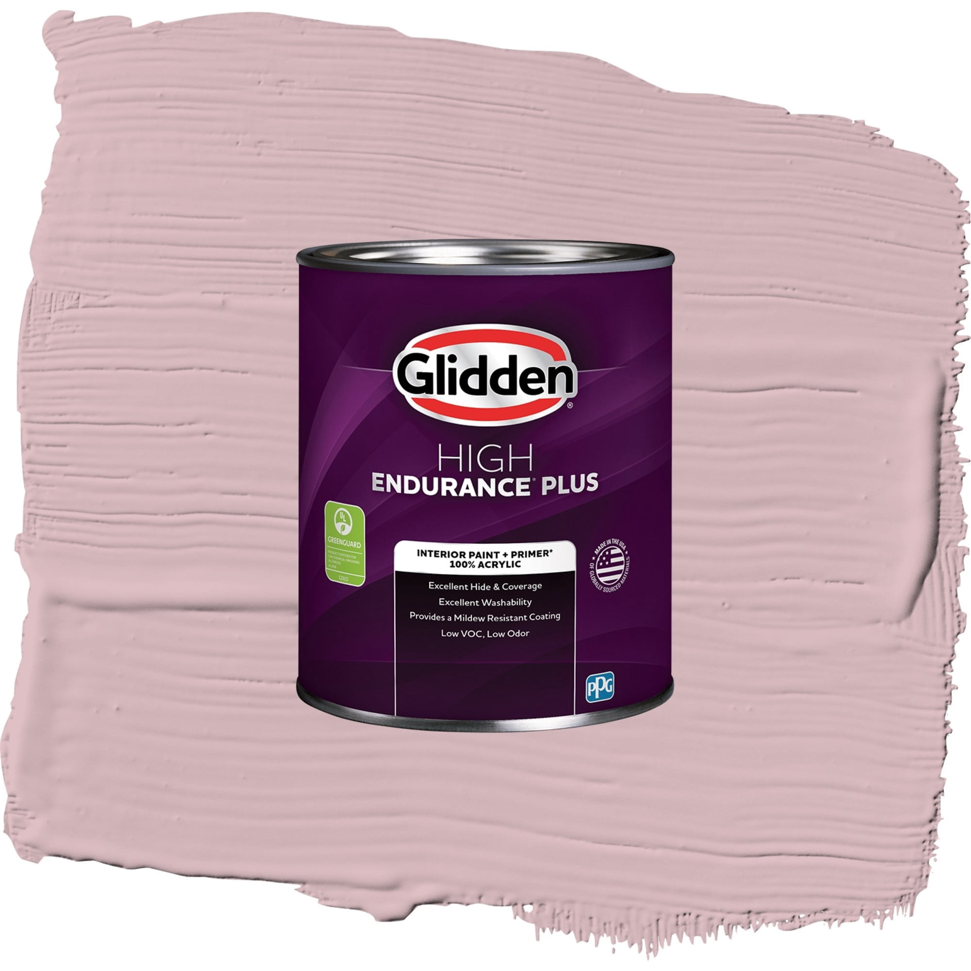 Glidden HEP Rose Stain / Pink, Flat Interior Paint with Primer, 1 Quart