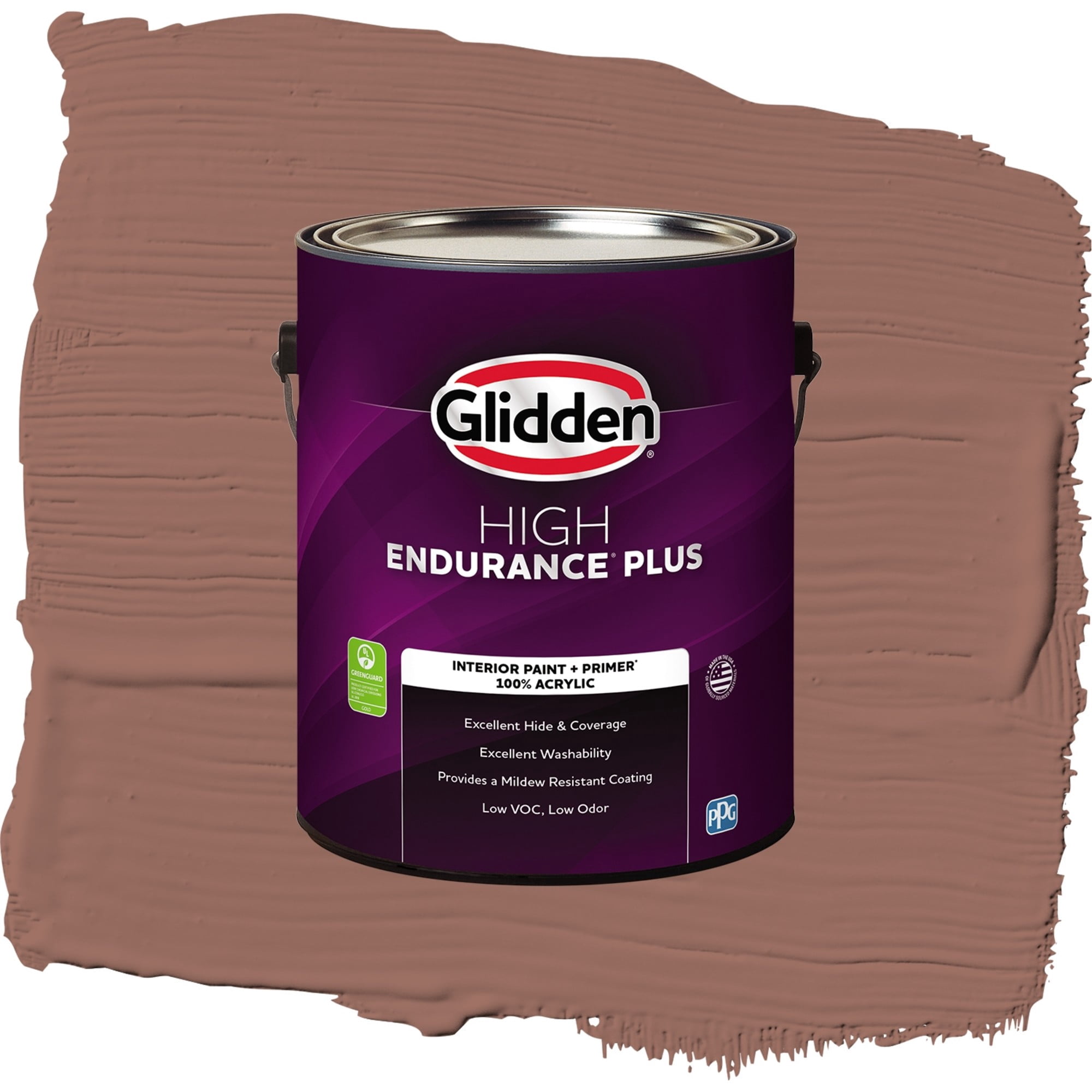 Glidden HEP Safari Brown / Brown, Flat Interior Paint with Primer, 1 Gallon