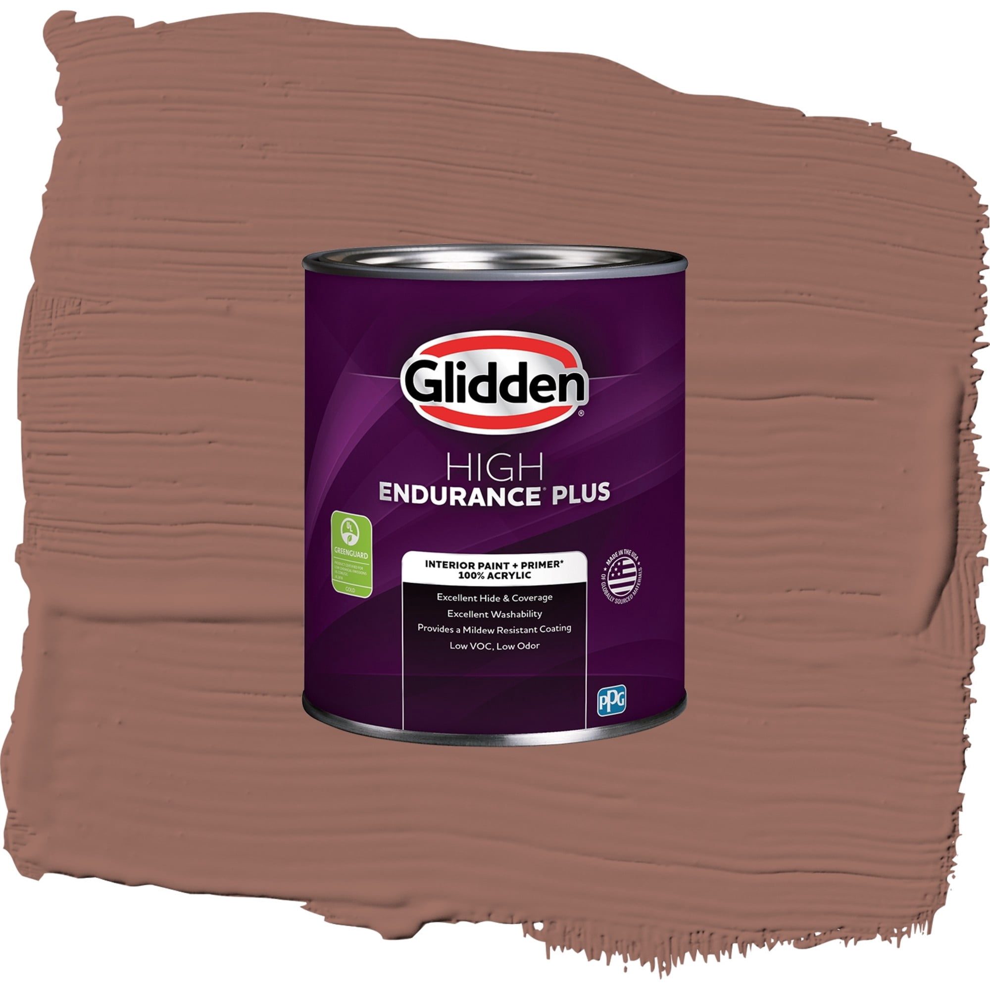Glidden HEP Safari Brown / Brown, Flat Interior Paint with Primer, 1 Quart