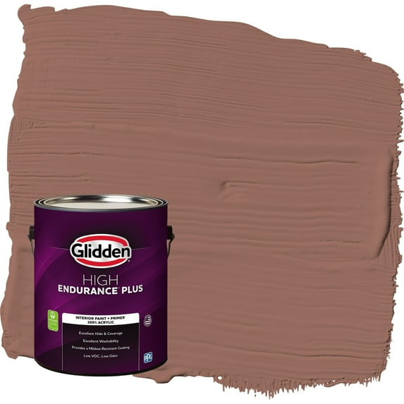 Glidden HEP Safari Brown / Brown Semi-Gloss Interior Paint with Primer, 1 Gallon