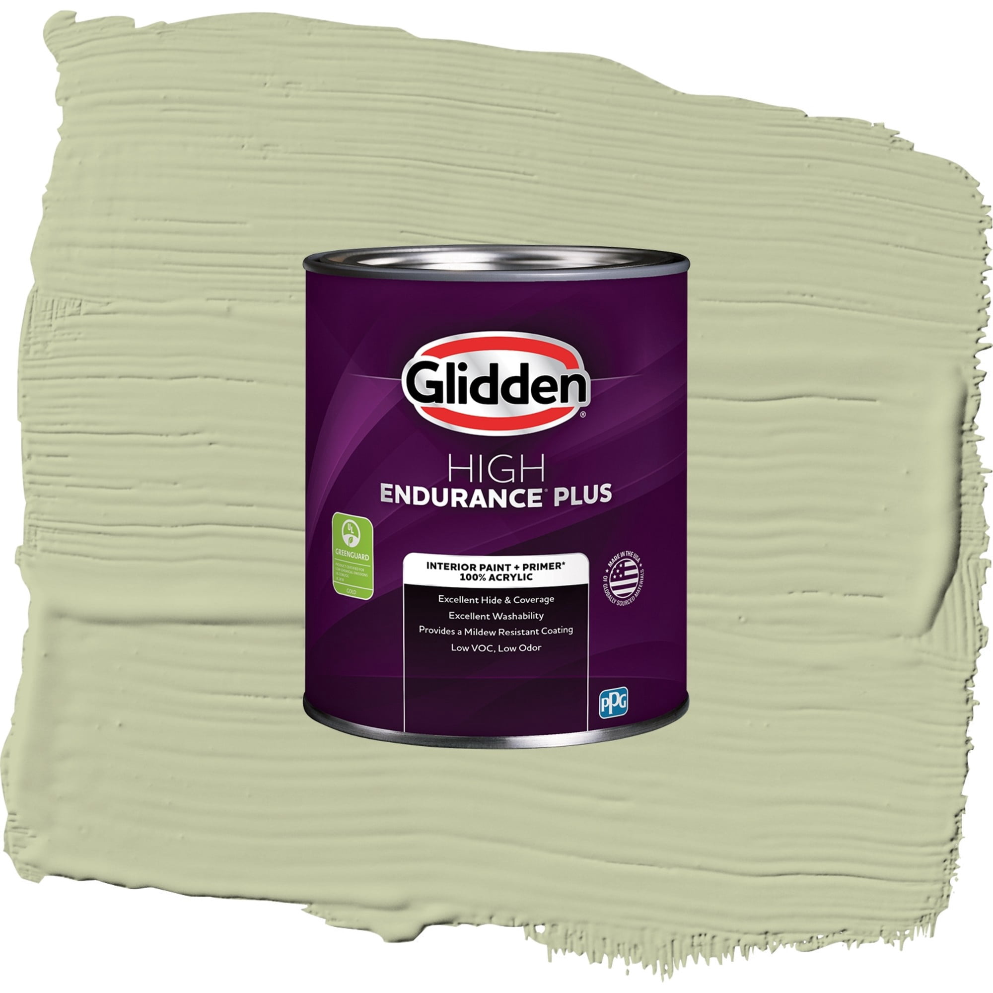 Glidden HEP Sage Splendor / Green, Semi-Gloss Interior Paint with Primer, 1 Quart