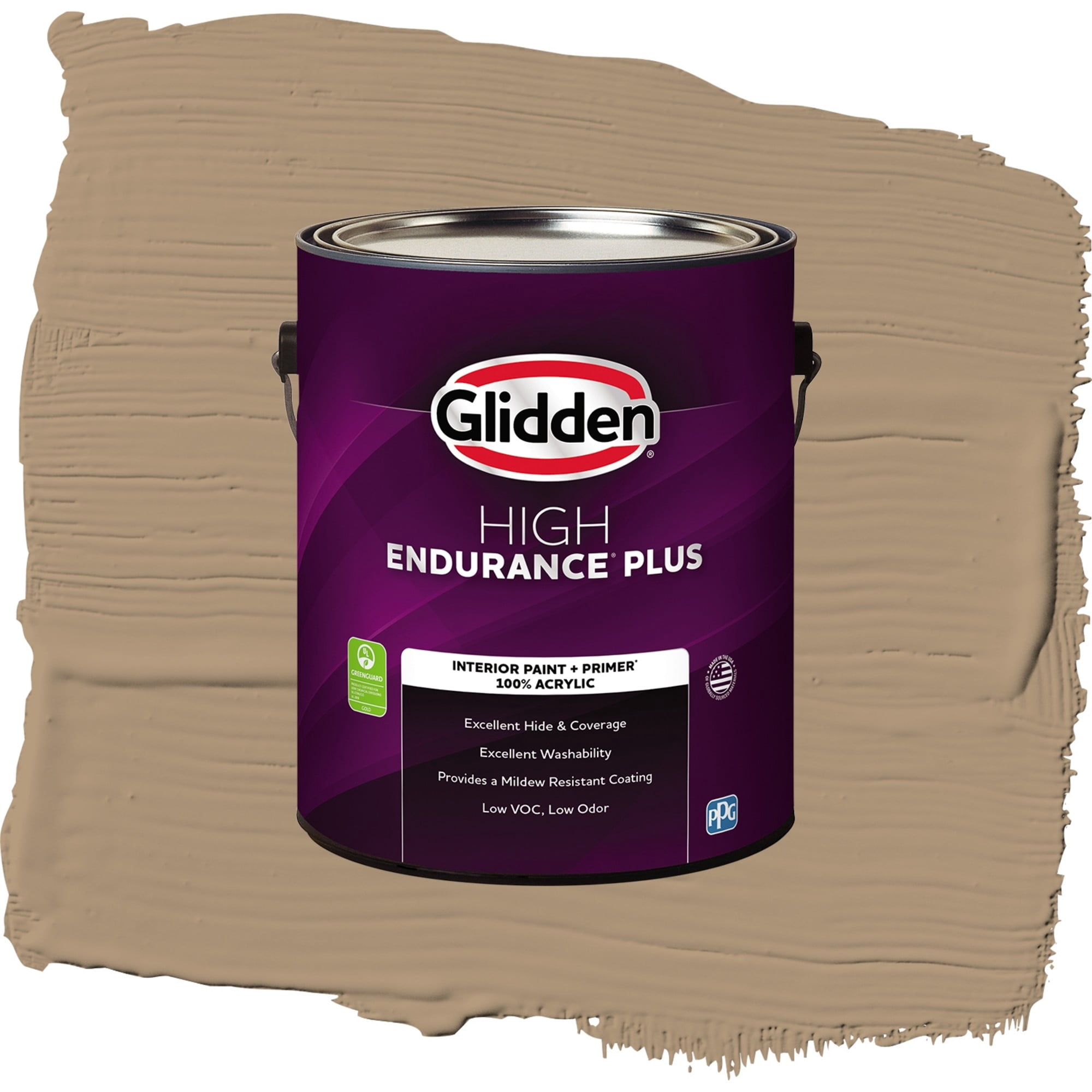 Glidden HEP Sauteed Mushroom / Beige, Semi-Gloss Interior Paint with Primer, 1 Gallon