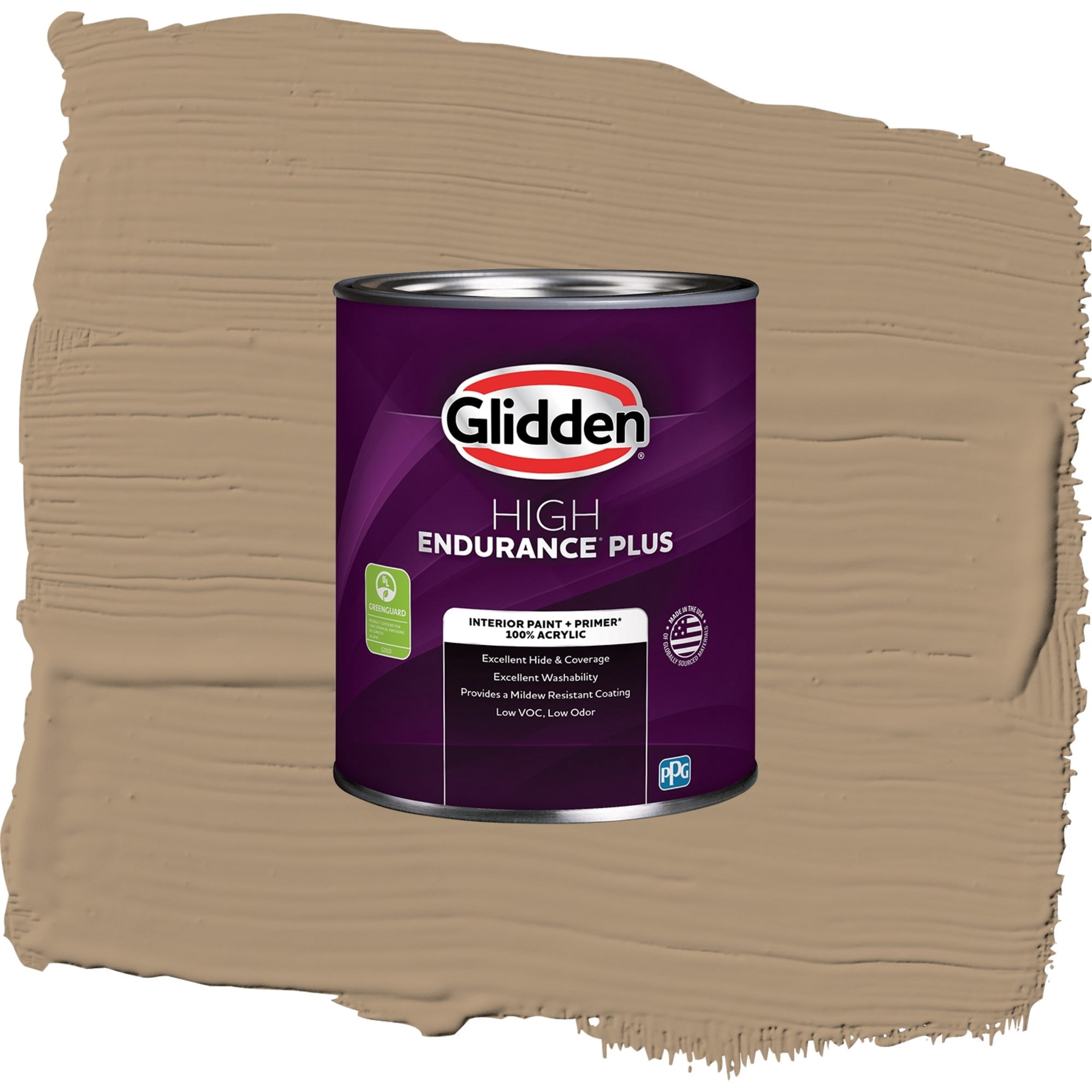Glidden HEP Sauteed Mushroom / Beige, Semi-Gloss Interior Paint with Primer, 1 Quart