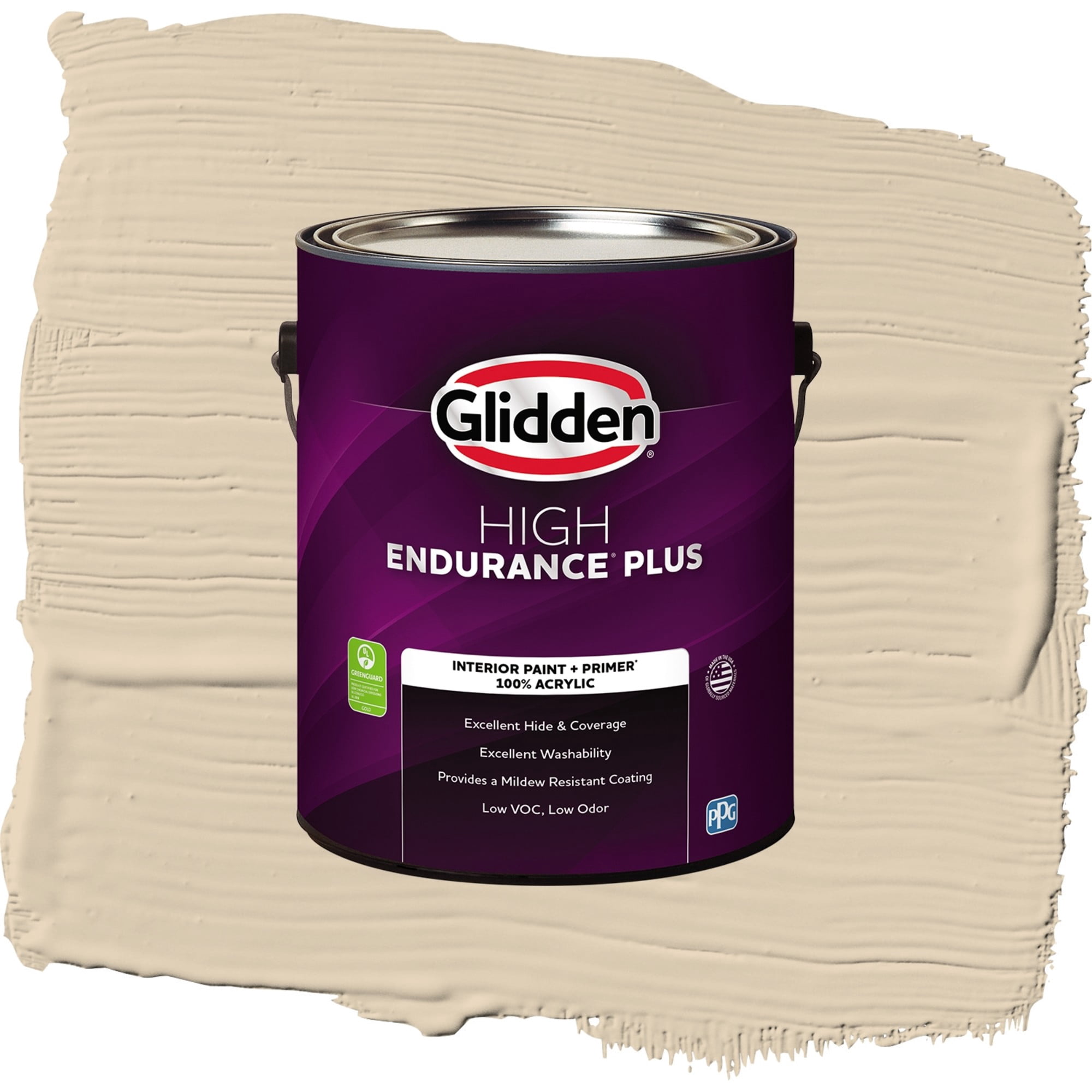 Glidden HEP Seriously Sand / Beige, Flat Interior Paint with Primer, 1 Gallon