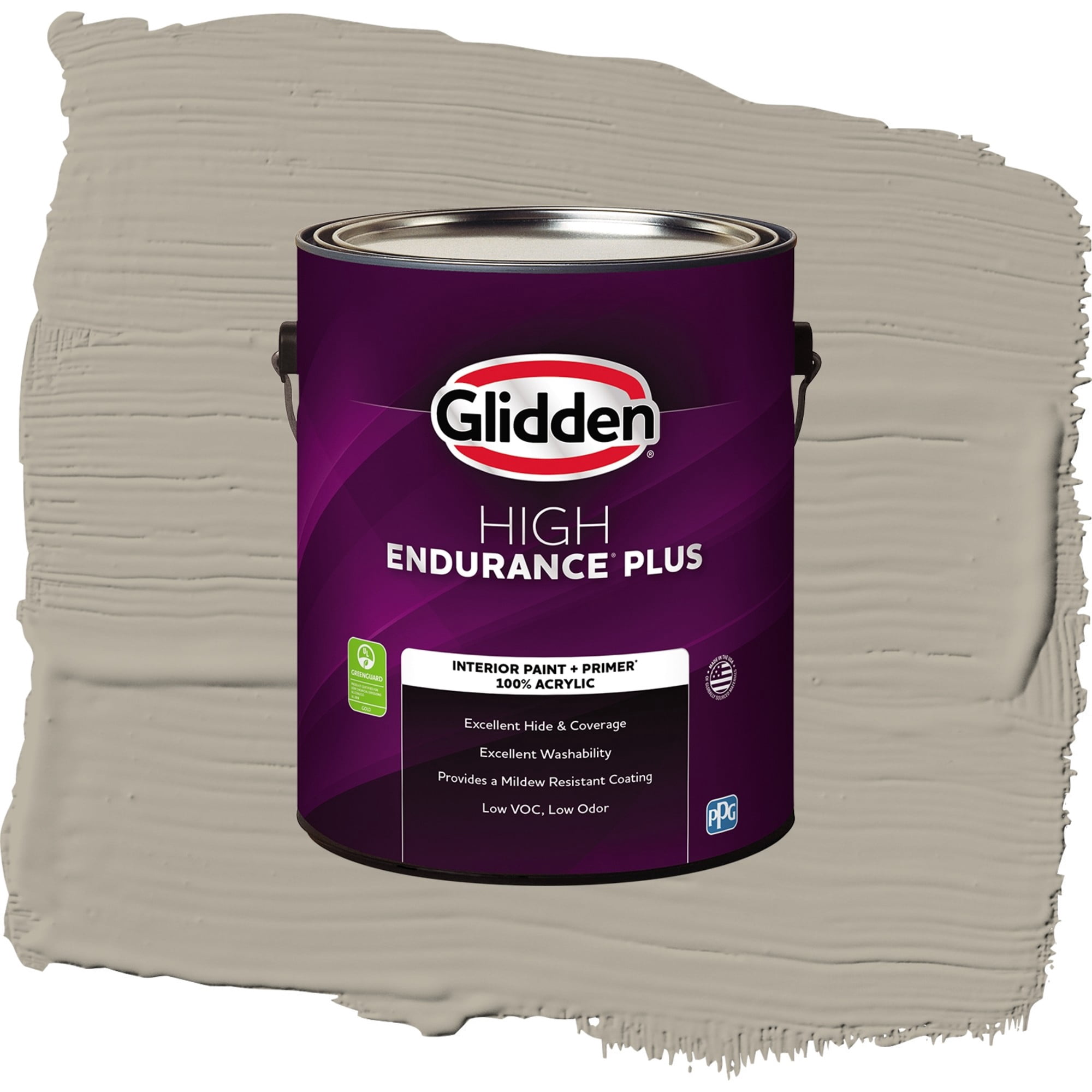 Glidden HEP Sharkskin / Gray, Flat Interior Paint with Primer, 1 Gallon
