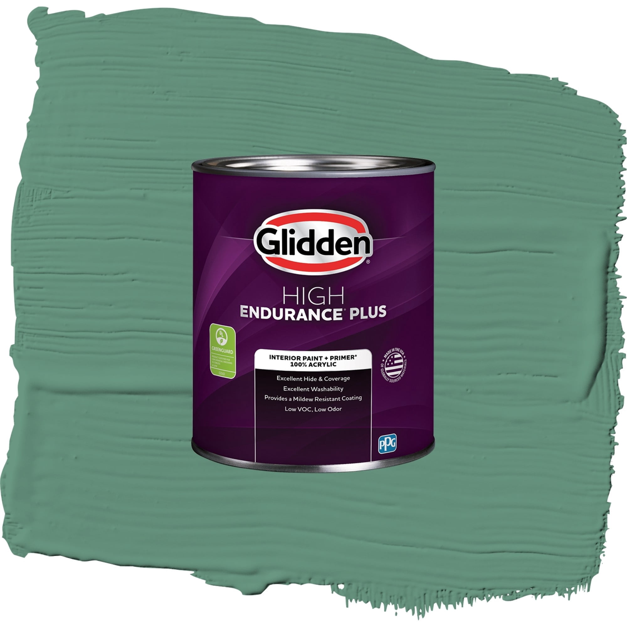 Glidden HEP Sheffield / Green, Flat Interior Paint with Primer, 1 Quart
