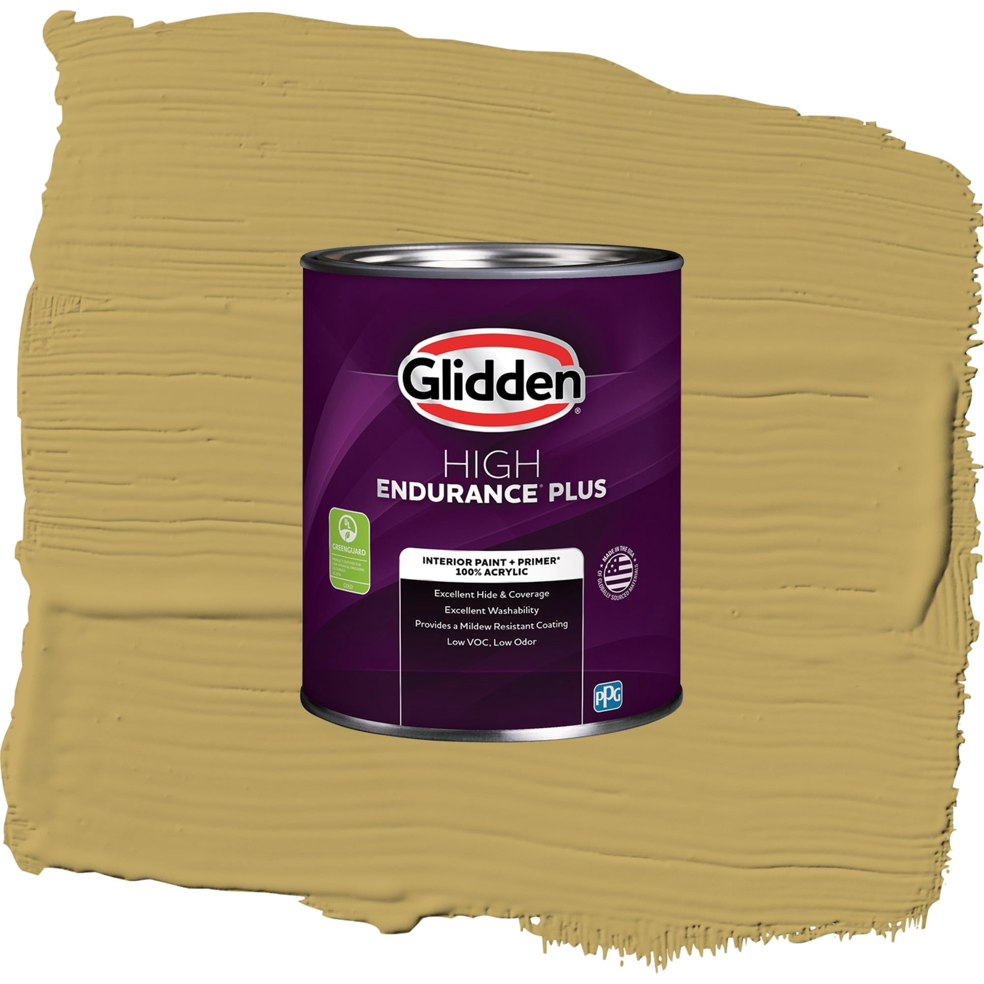 Glidden HEP Shutter Bug / Yellow, Eggshell Interior Paint with Primer, 1 Quart