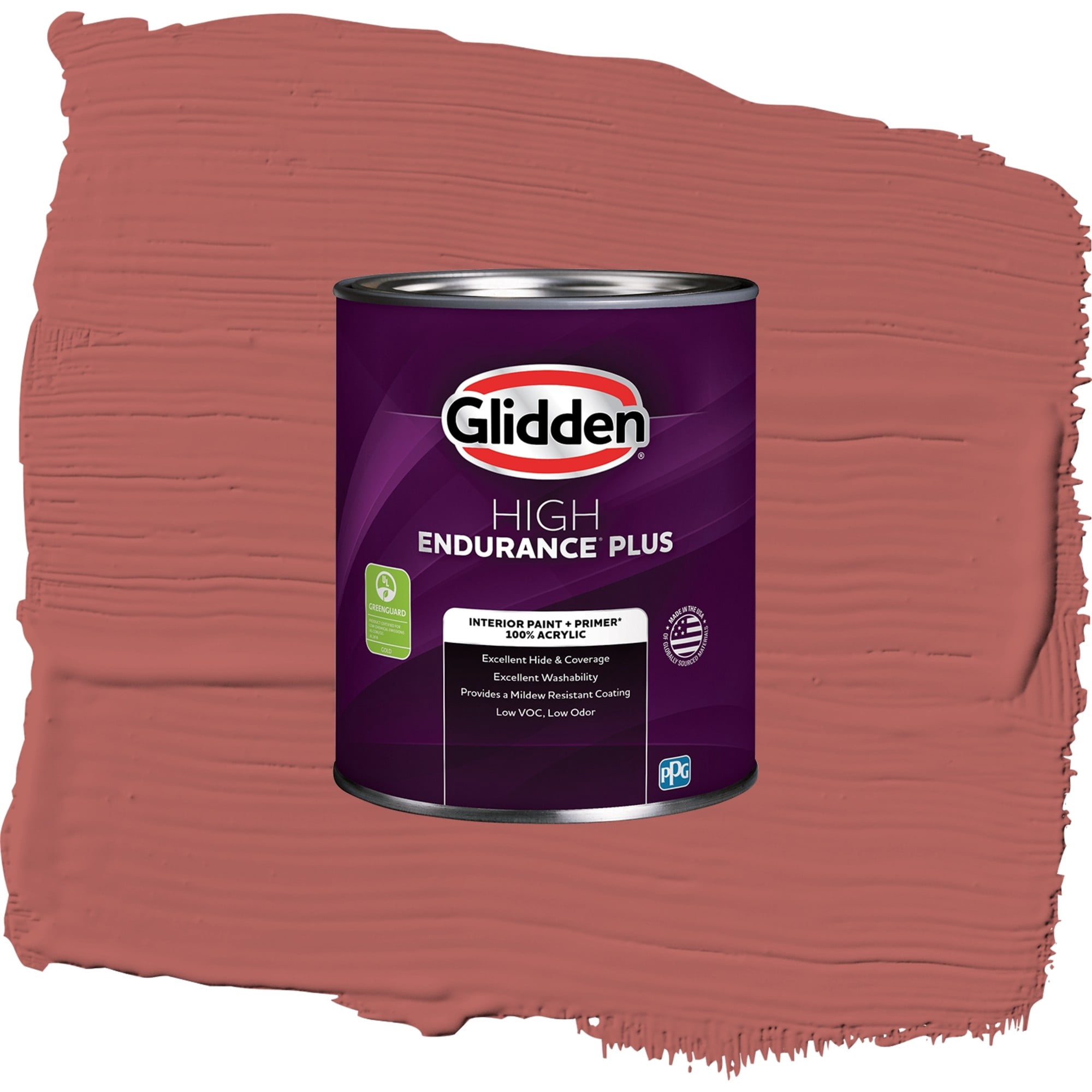 Glidden HEP Sienna Red / Red, Flat Interior Paint with Primer, 1 Quart