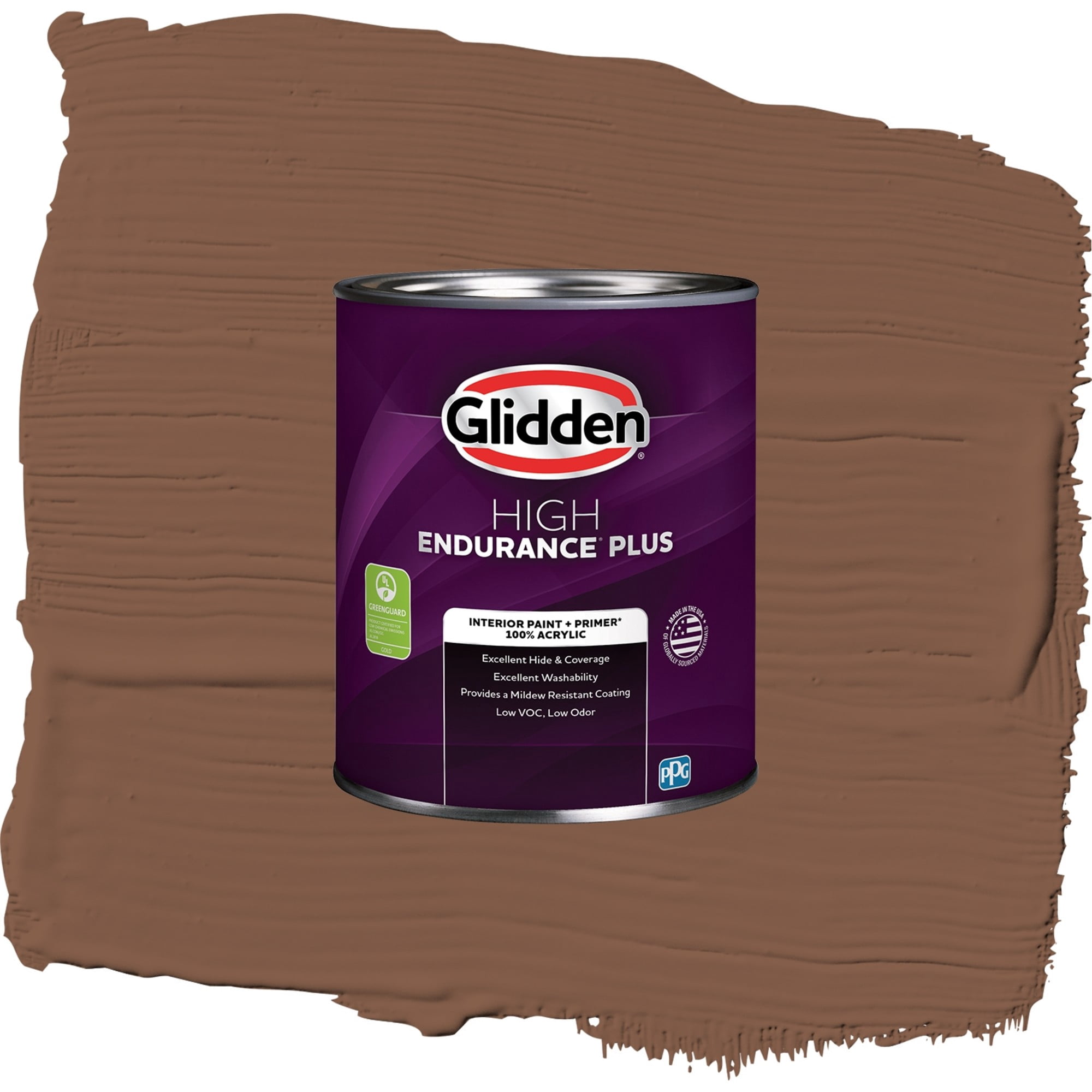 Glidden High Endurance Plus Spiced Cinnamon Flat Interior Paint and Primer, 1 Quart