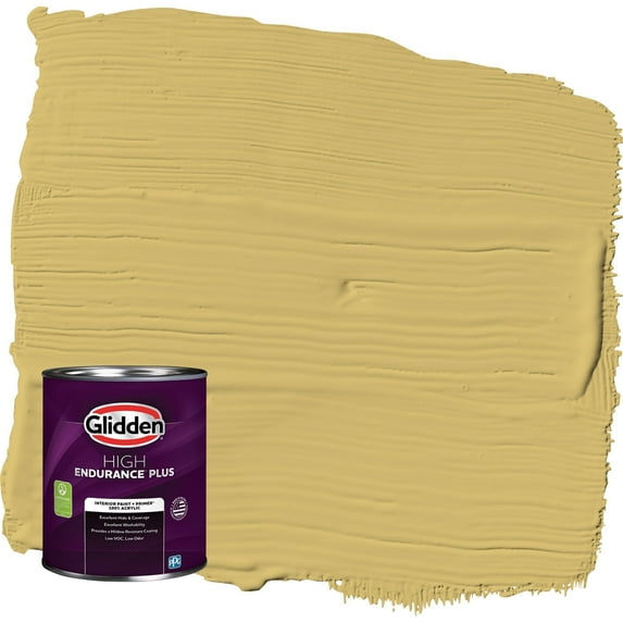 Glidden HEP Spicy Mustard / Yellow Eggshell Interior Paint with Primer, 1 Quart