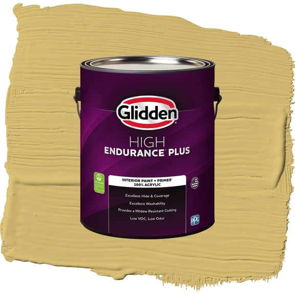 Glidden HEP Spicy Mustard / Yellow, Semi-Gloss Interior Paint with Primer, 1 Gallon