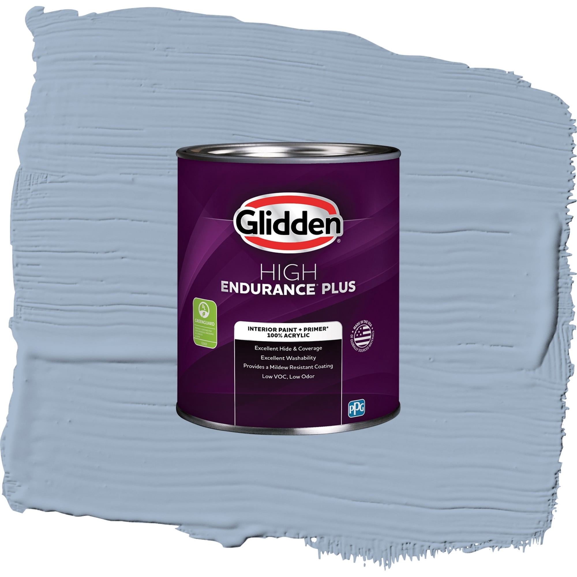 Glidden HEP Sterling Silver / Blue, Flat Interior Paint with Primer, 1 Quart