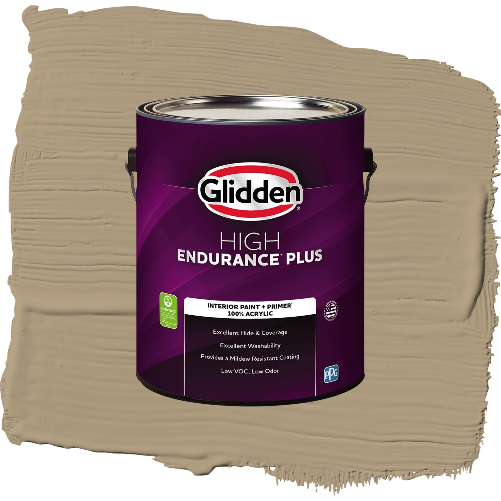 Glidden HEP Stony Creek / Beige, Flat Interior Paint with Primer, 1 Gallon