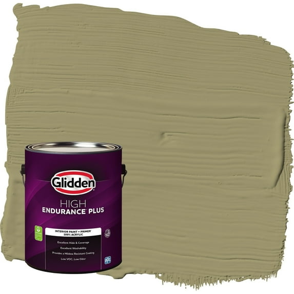Glidden HEP Sweet Annie / Green Flat Interior Paint with Primer, 1 Gallon