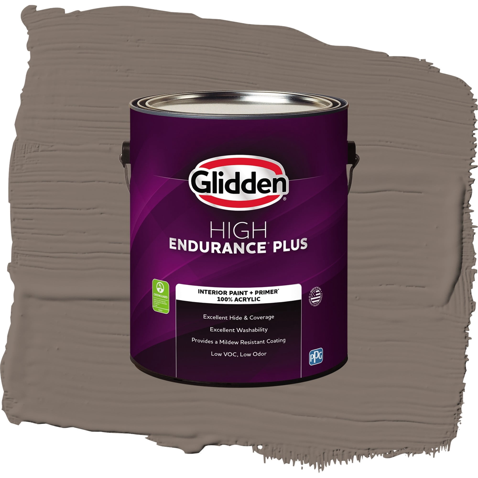Glidden HEP Tattle Tail / Brown, Flat Interior Paint with Primer, 1 Gallon
