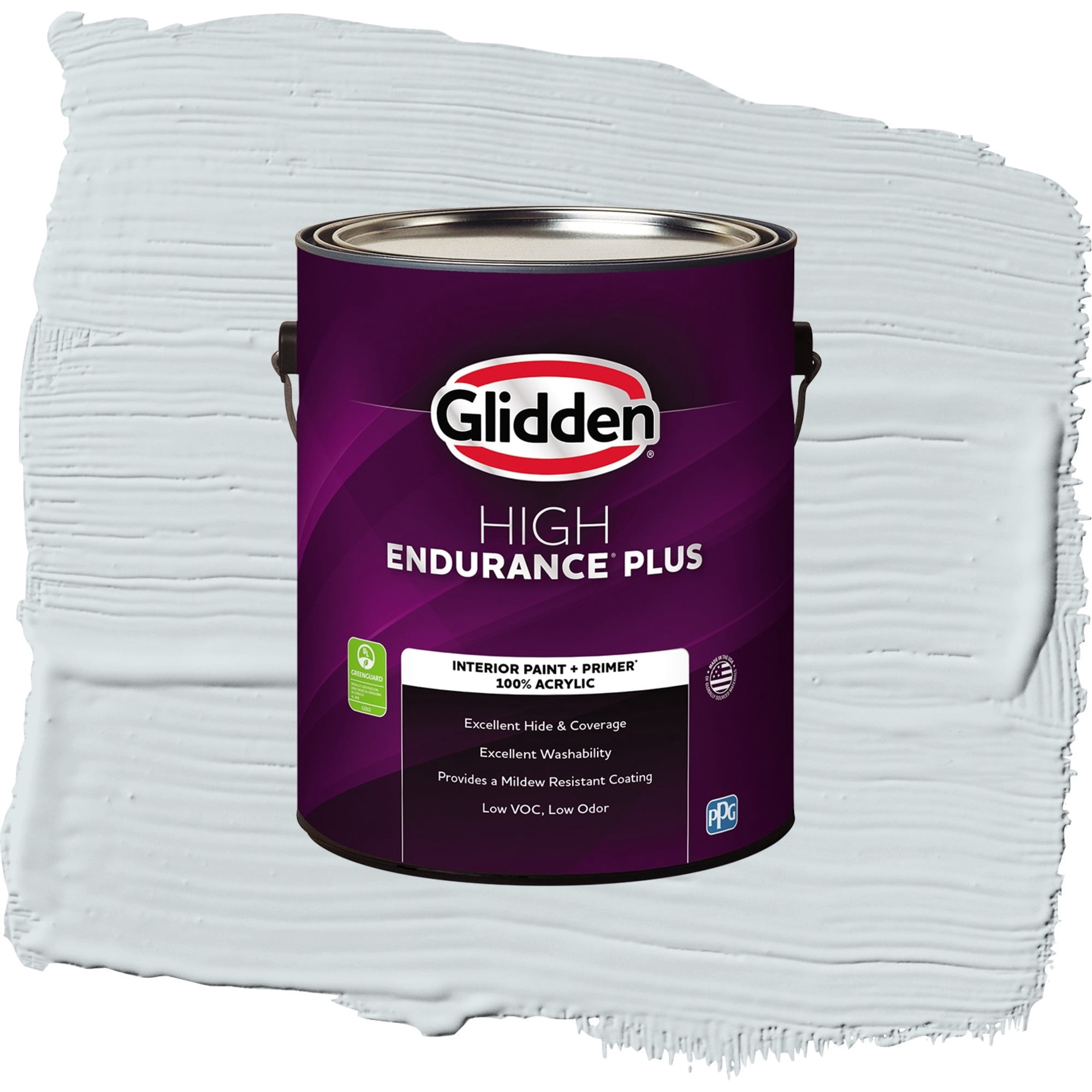 Glidden HEP Tinsel / Gray, Flat Interior Paint with Primer, 1 Gallon
