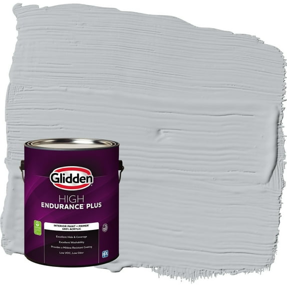 Glidden HEP Train / Gray Flat Interior Paint with Primer, 1 Gallon