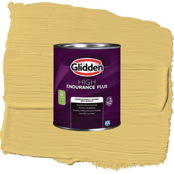 Glidden HEP Tropical Siesta / Yellow, Flat Interior Paint with Primer, 1 Quart