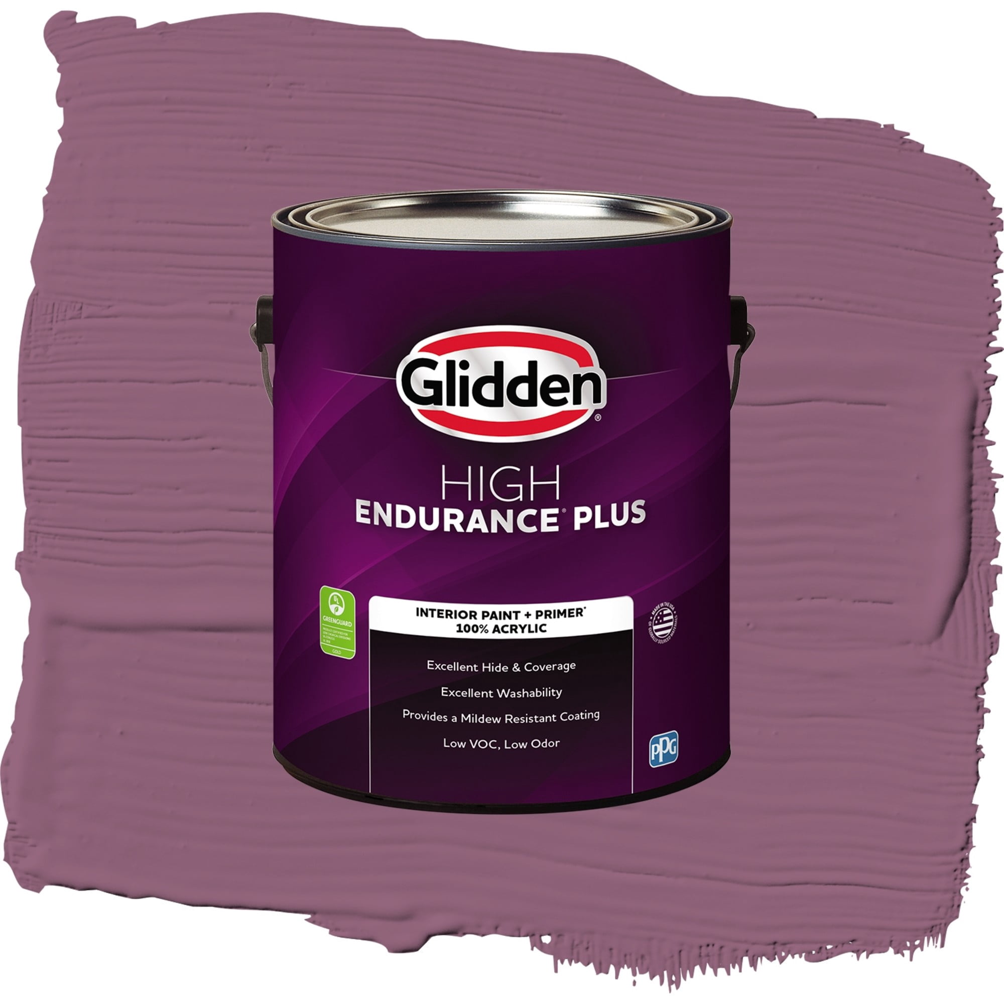 Glidden High Endurance Plus Victorian Plum Semi Gloss Interior Paint and Primer, 1 Gallon