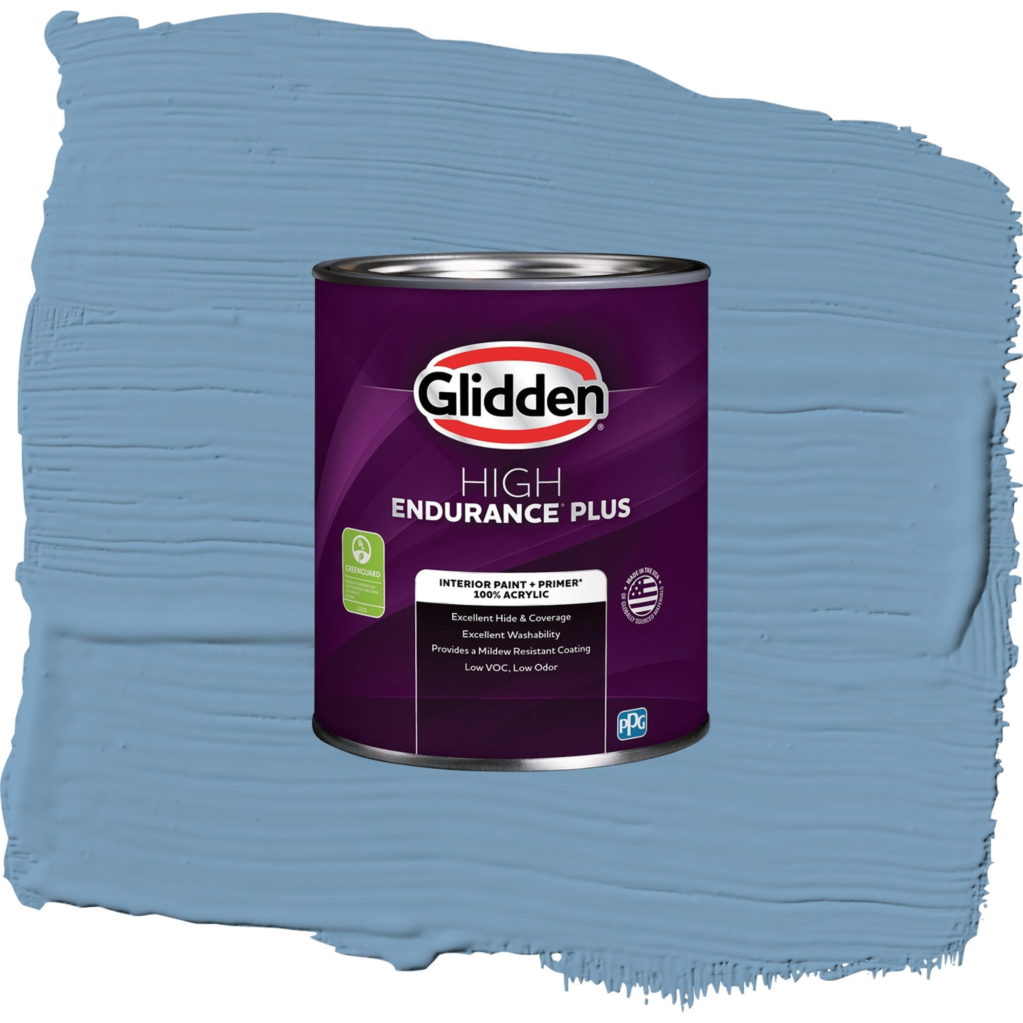 Glidden HEP Walden Pond / Blue, Flat Interior Paint with Primer, 1 Quart