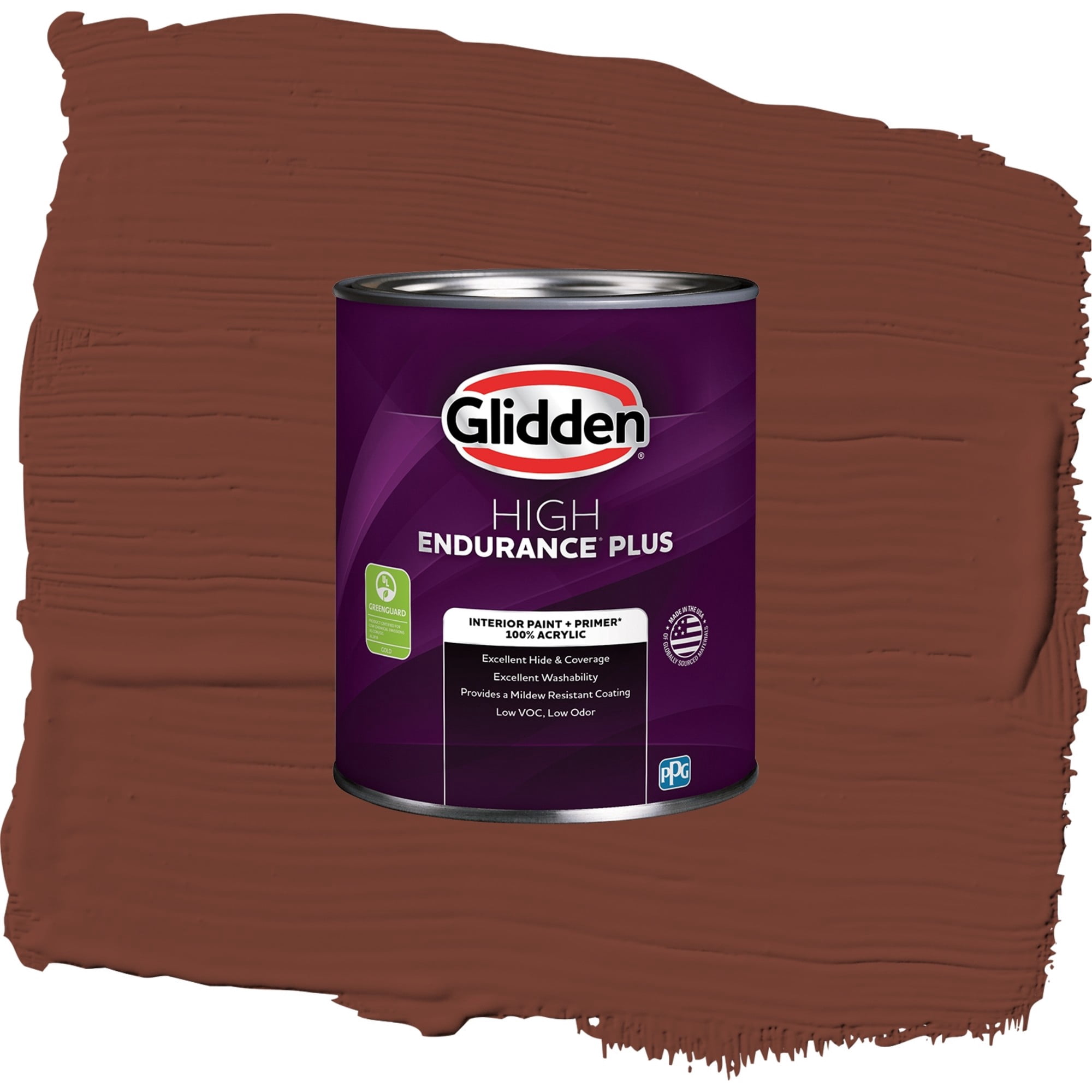 Glidden HEP Warm Mahogany / Red, Eggshell Interior Paint with Primer, 1 Quart